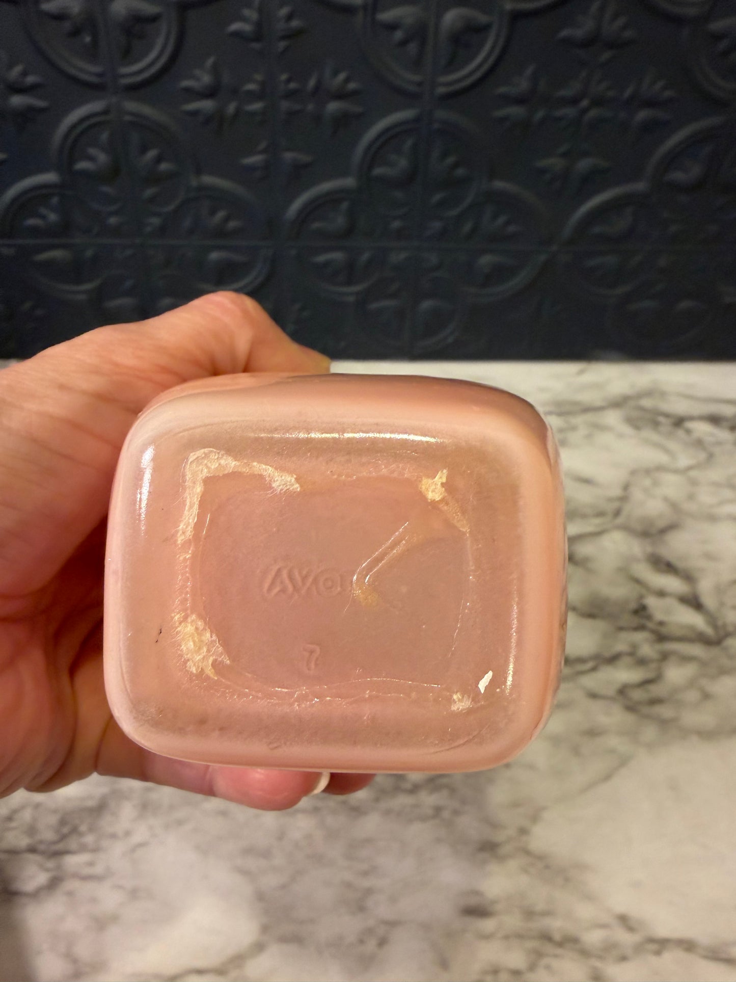 Avon Pink Vase with Bird Relief