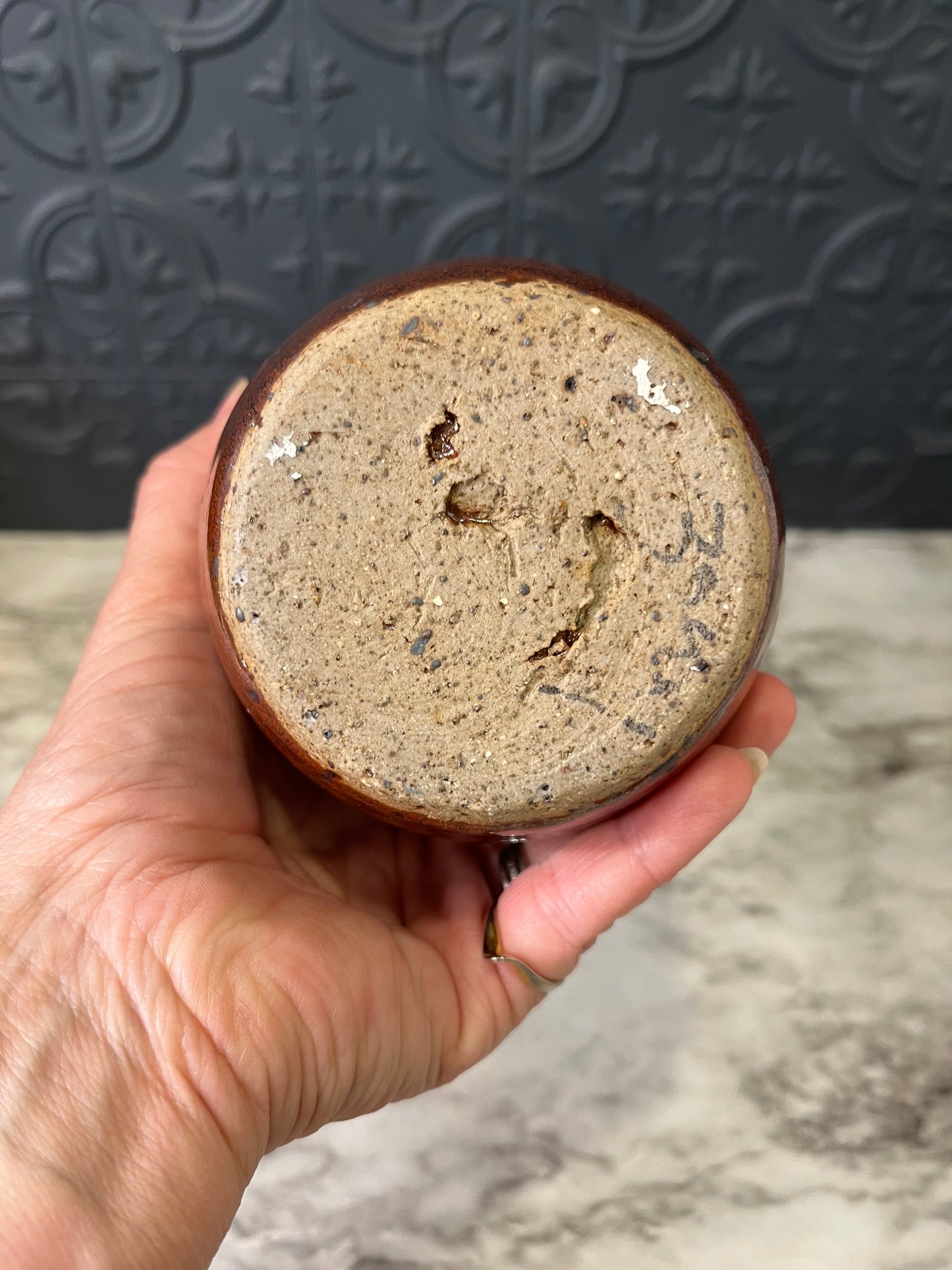 Grey and Brown Two Tone Pottery Vase