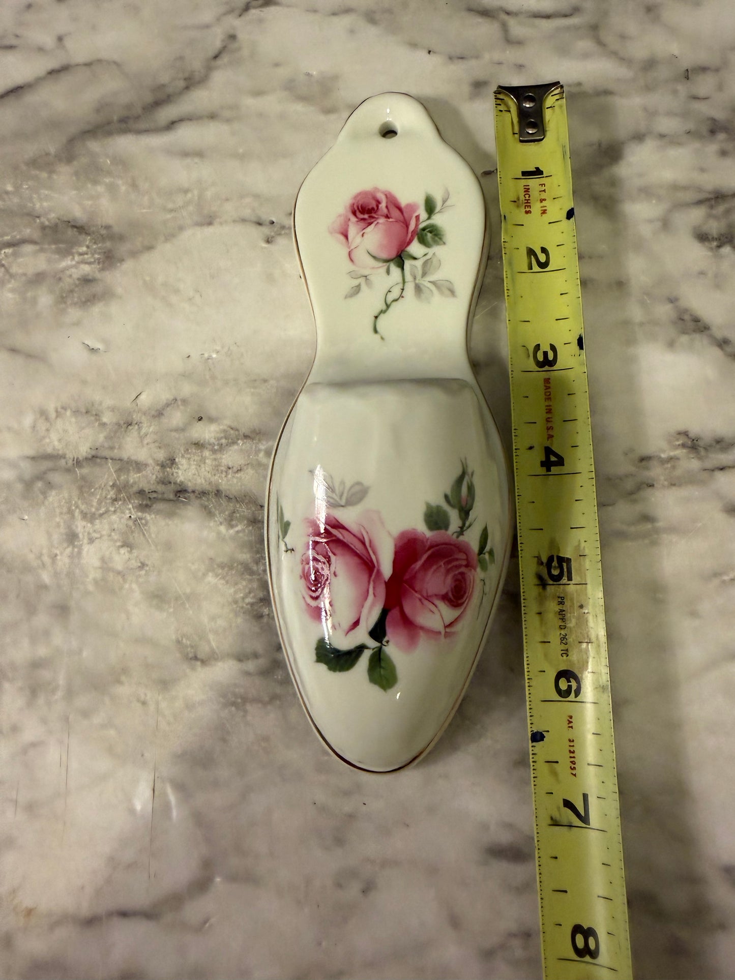 Small Porcelain Wall Pocket with Two Roses