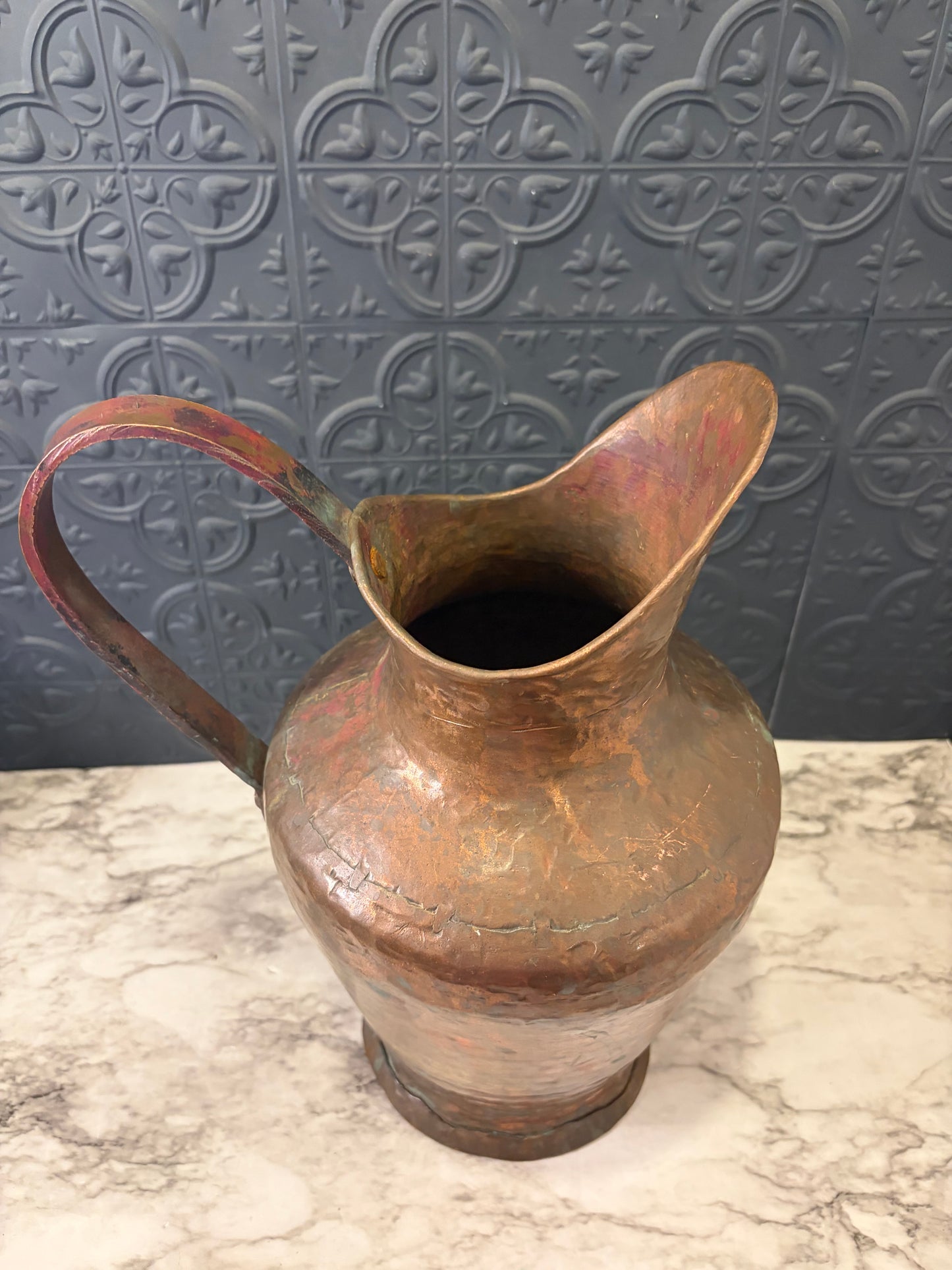 Large Copper Pitcher 14"