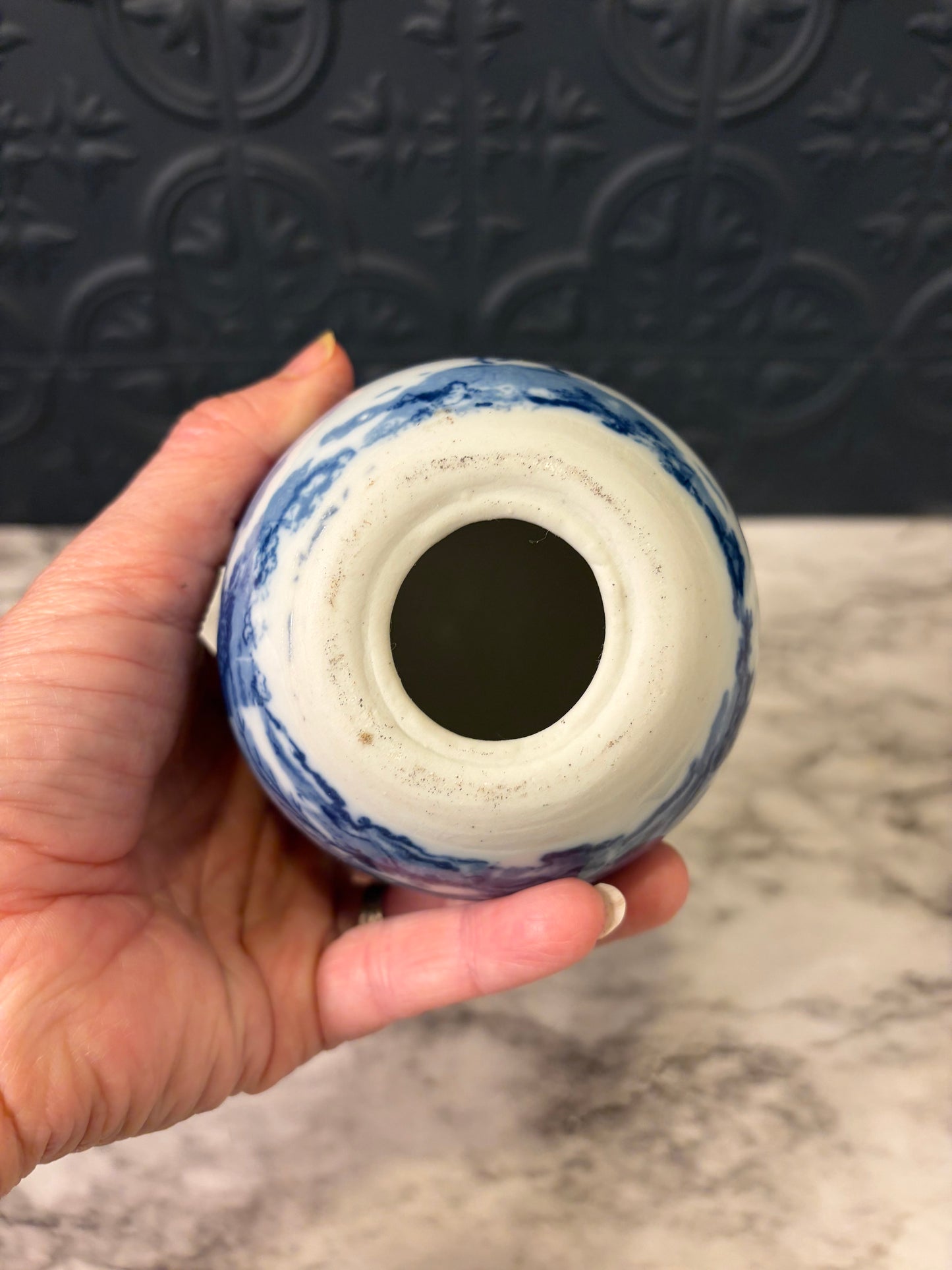 Blue and White Porcelain Egg