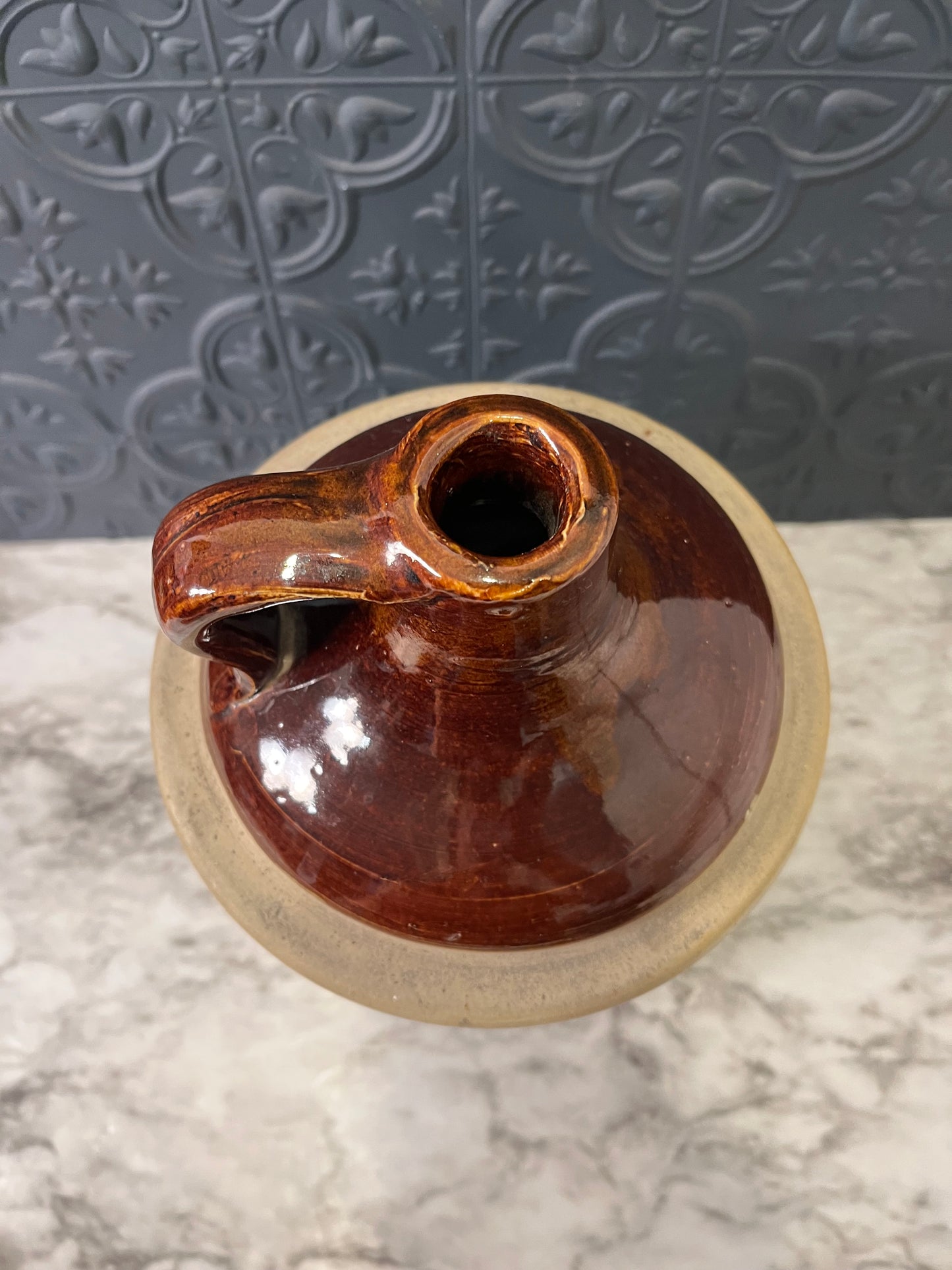 Brown and Cream Wiskey Jug
