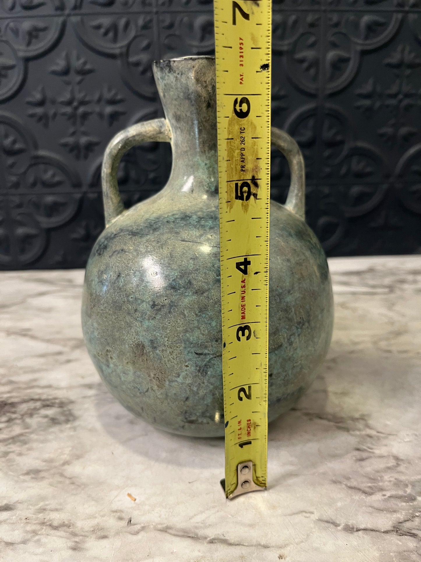 Blue Metal double handled Vessel