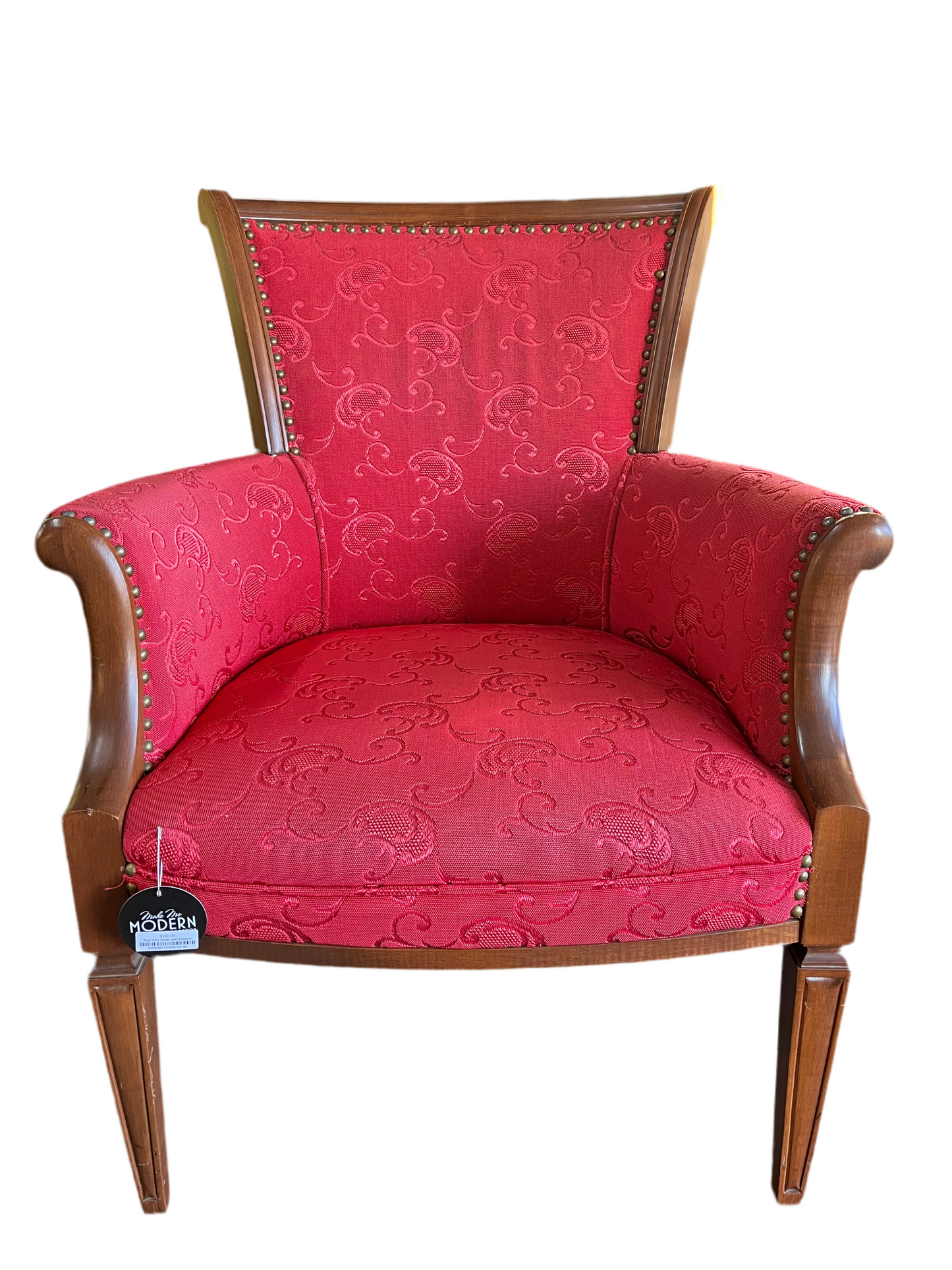 Red Arm Chair with Pattern