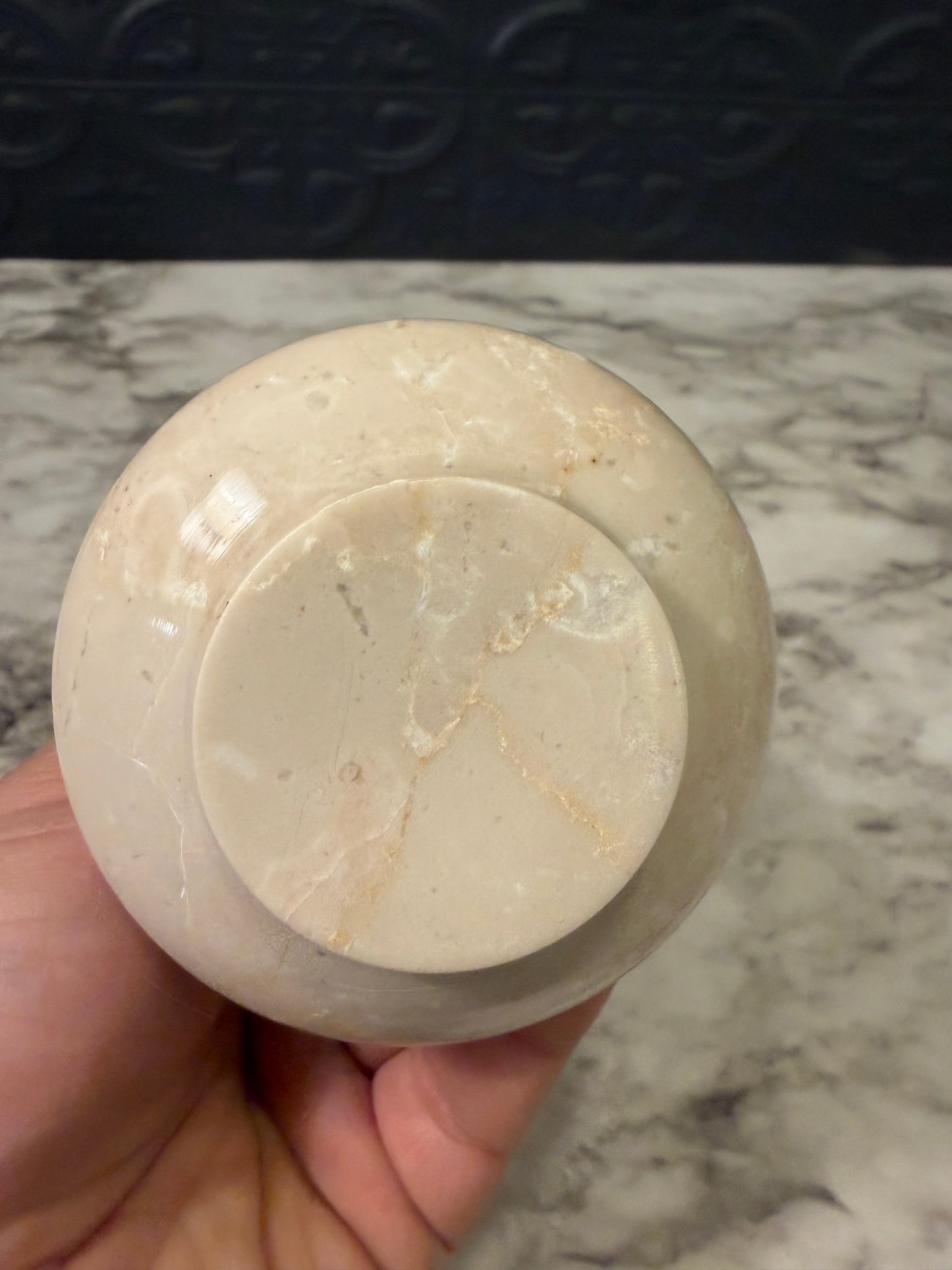 Cream Stone Vase 4"