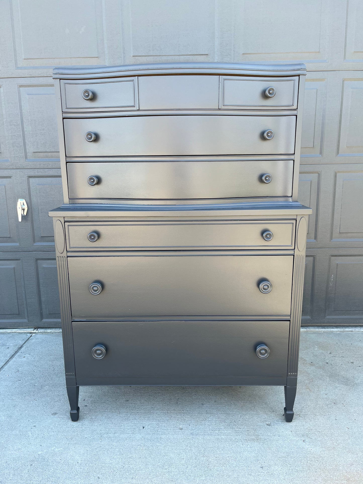 Dark Grey Vintage Tallboy Dresser
