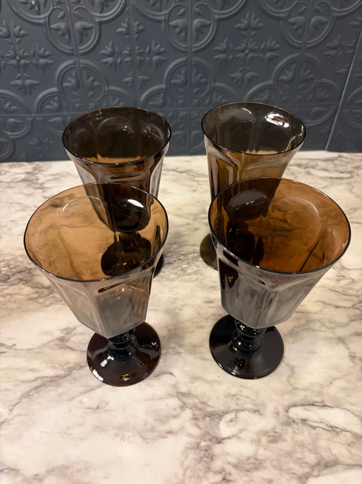 Lenox 6.75" Brown Glass Goblet Set of 4