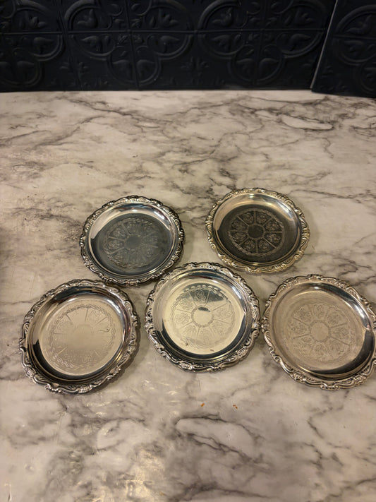 Silver Plated Coaster Set of 5