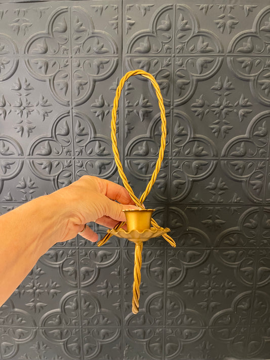 Gold Twisted Rope Candle Sconce