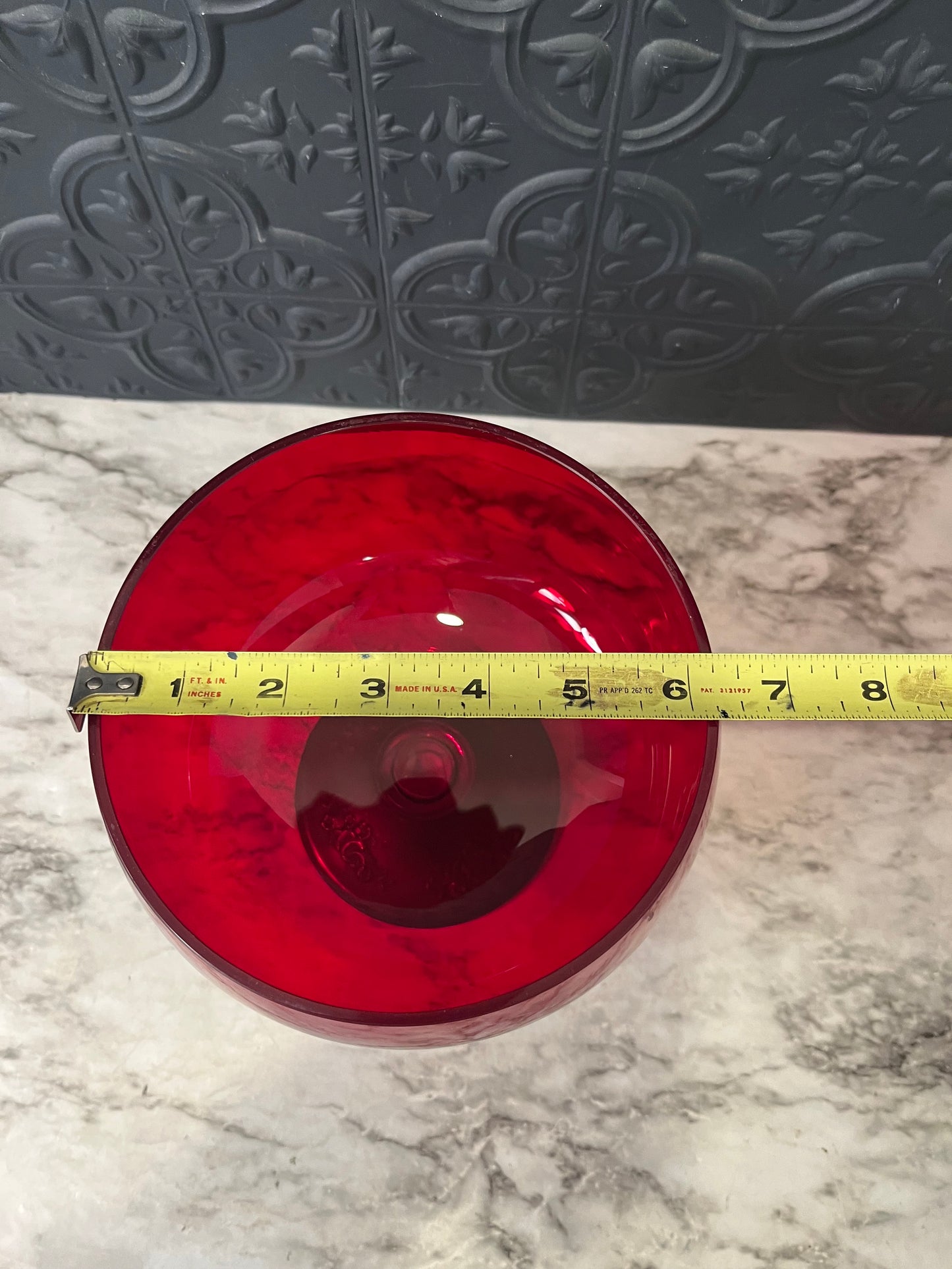 Vintage Gorham Sterling Silver Ruby Red Glass Pedestal Bowl