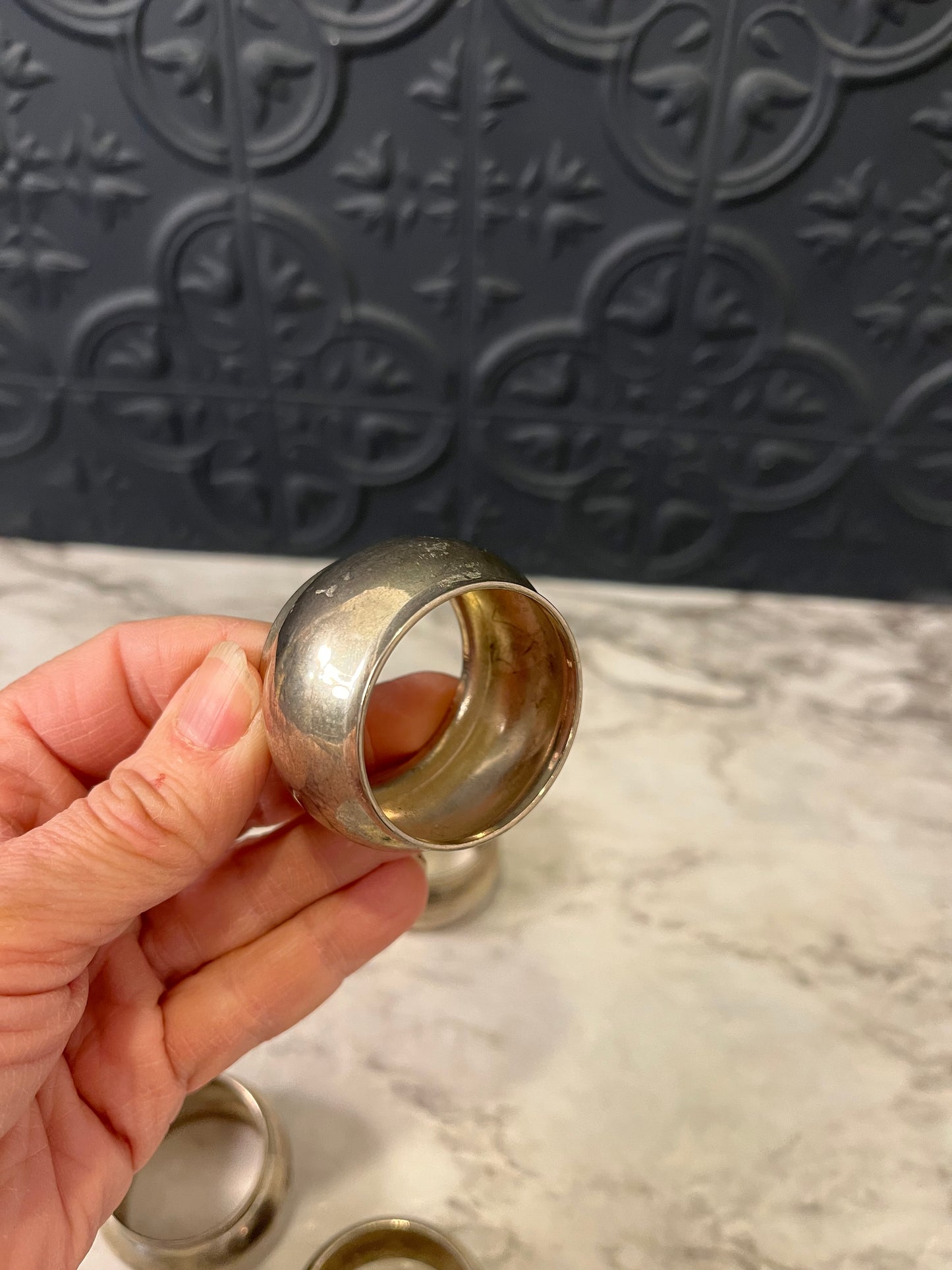 Silver Plated Napkin Ring Holder x 4