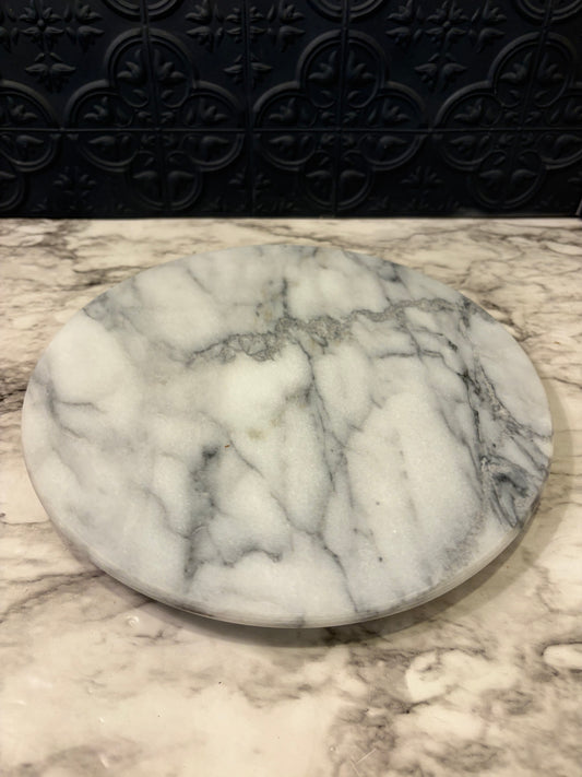 Round White Marble Lazy Susan