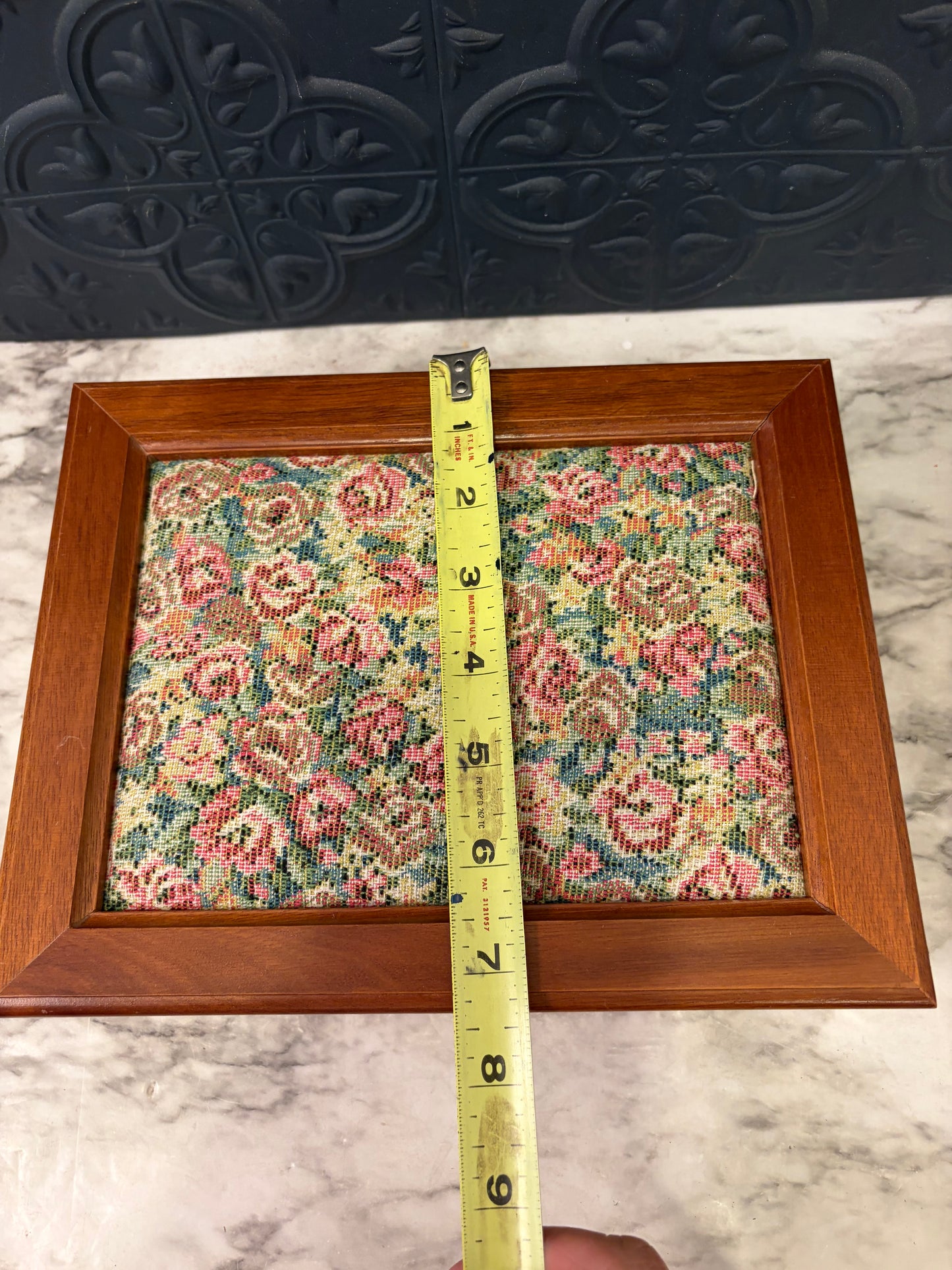 Jewelry Box with Pink Embroidered Top