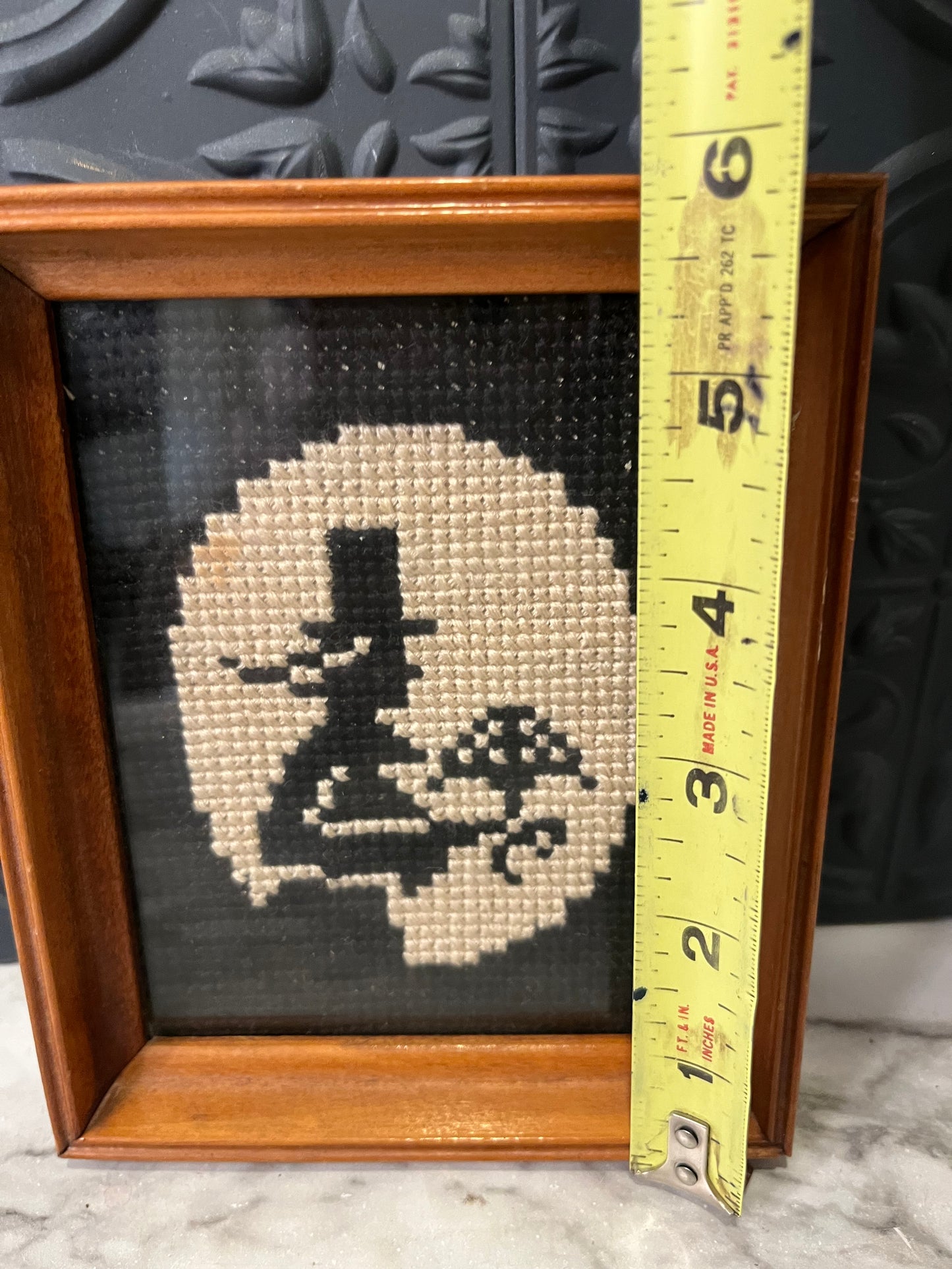 Black and white Cross stitch man
