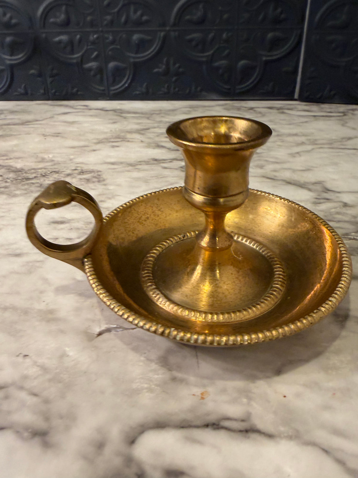 Brass Chamber Stick 5"Wide