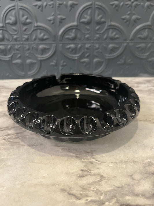 Fenton Black Art Glass Ash Tray