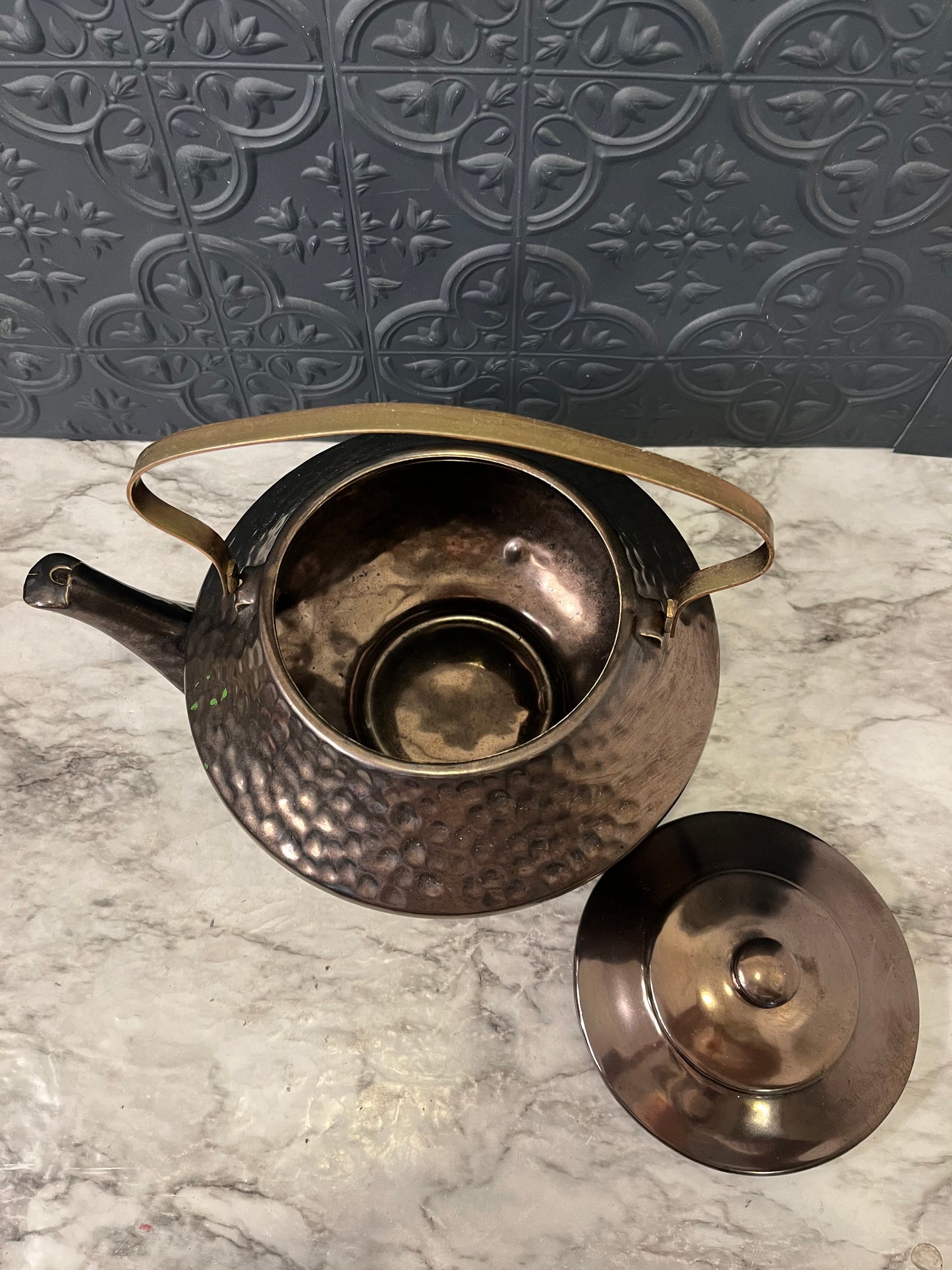 Bronze Hammered Mcoy Teapot