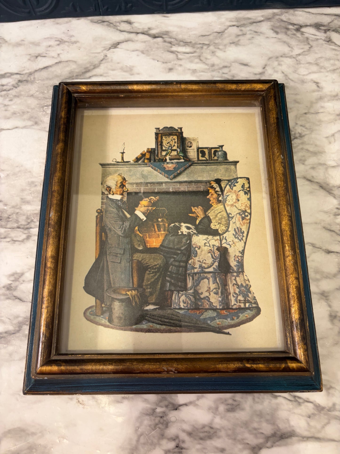 Rockwell's Tea for Two Print in Deep Frame