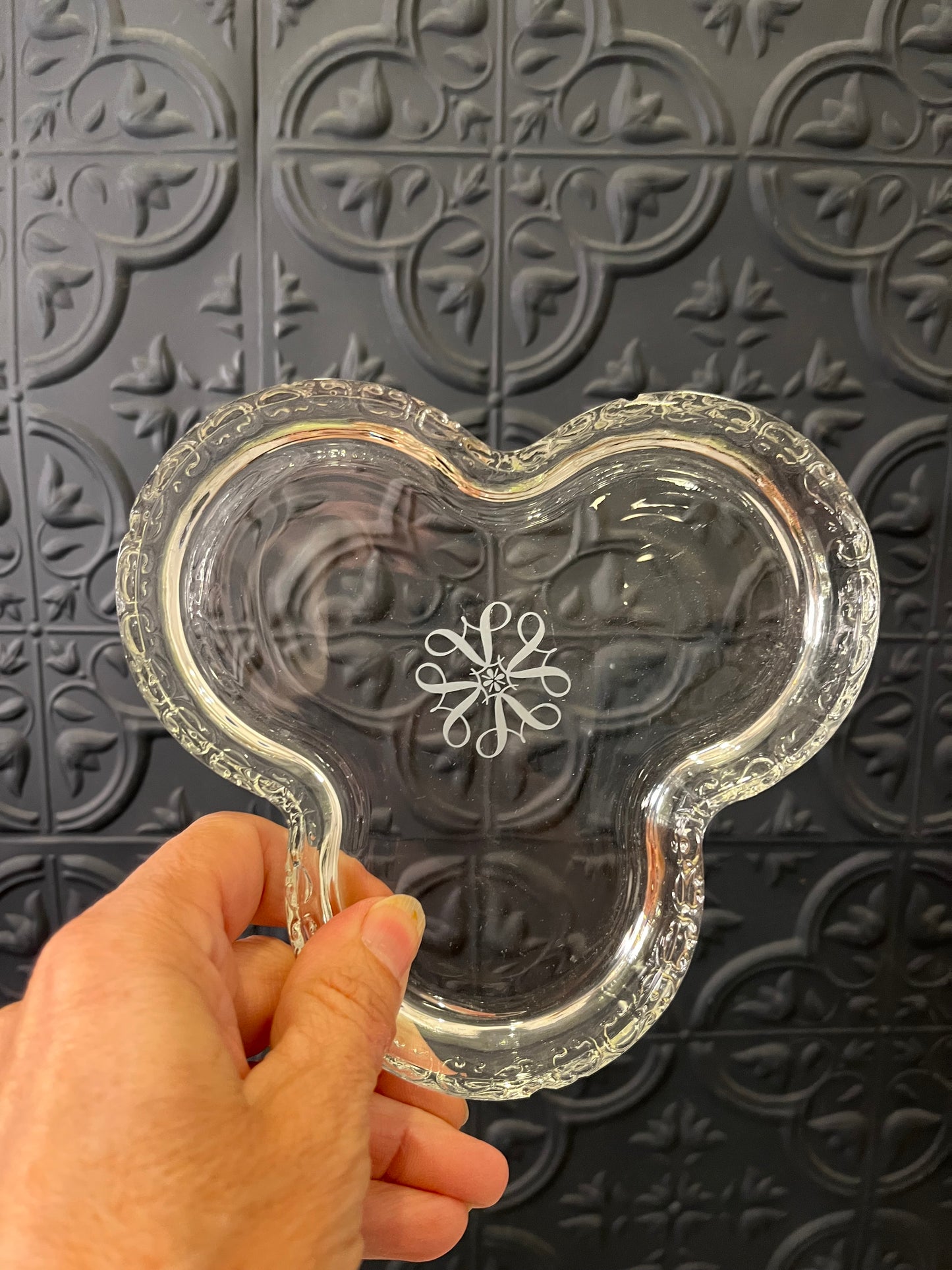 Avon Glass Trinket dish Clover Design