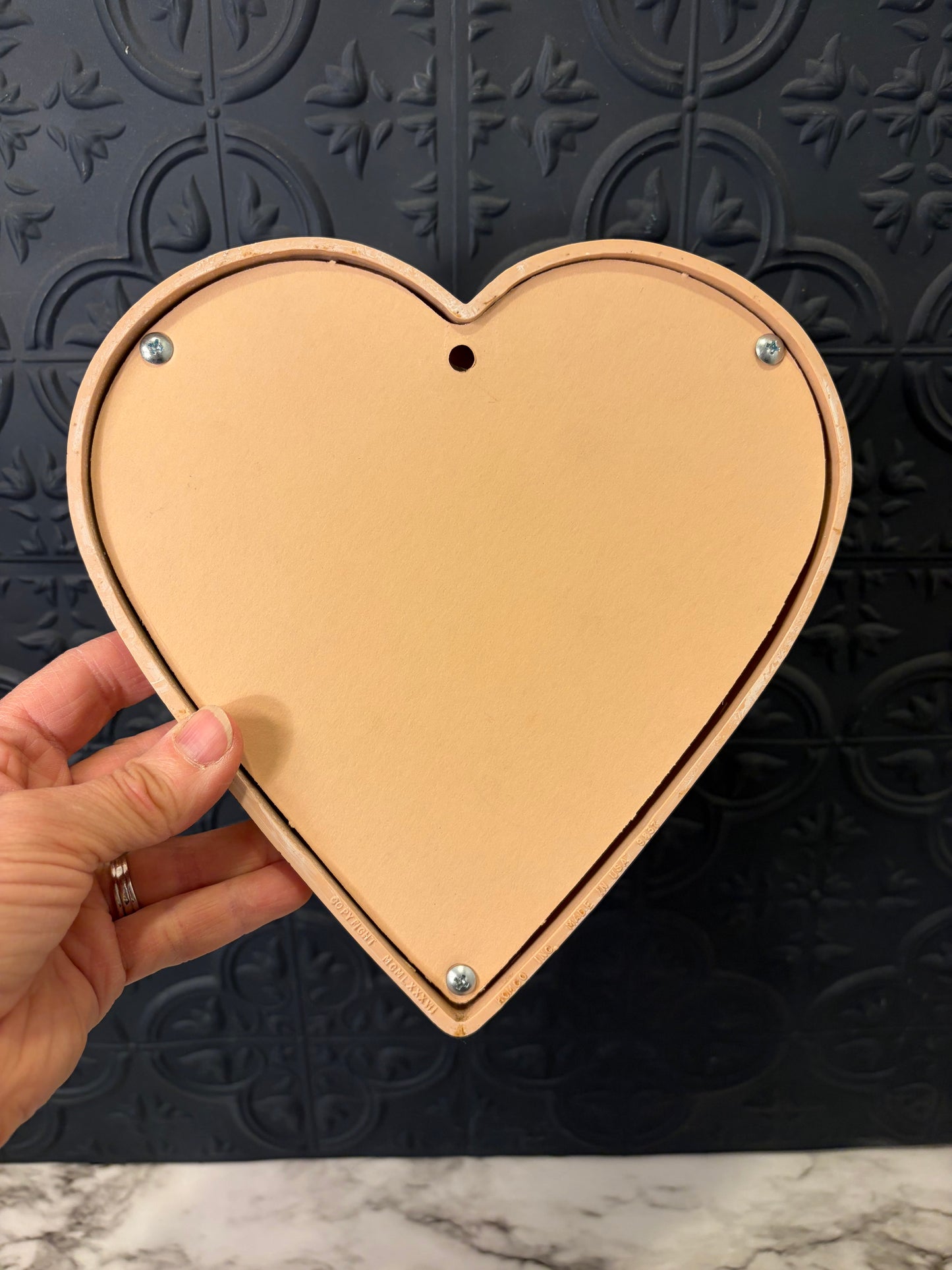 1987 Homco Pink Heart Wall Hanging