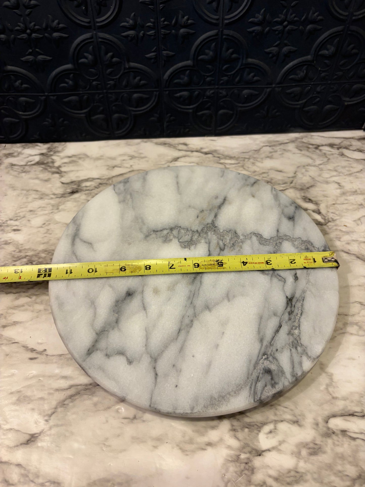 Round White Marble Lazy Susan