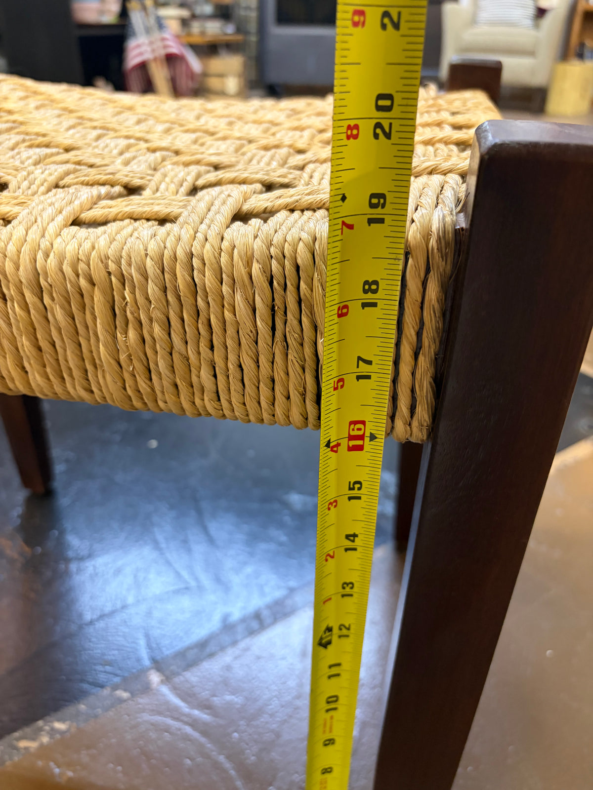 Jute Woven Seat Bench