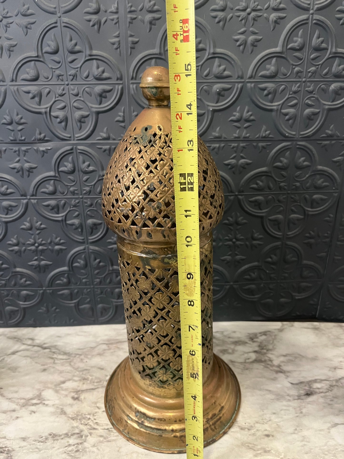 Vintage Moroccan Brass Candle or Incense Burner