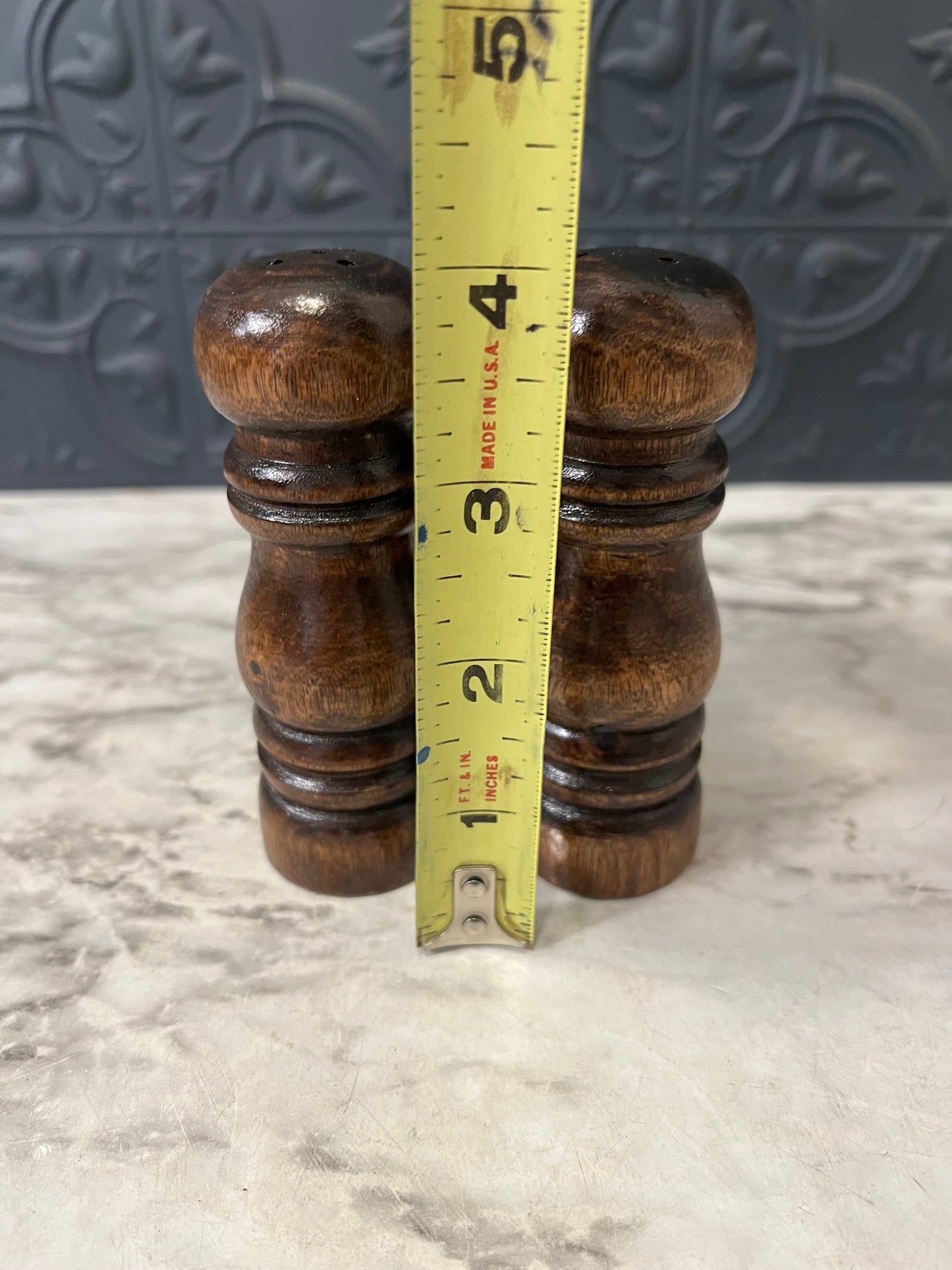 Small wood Salt and Pepper Set