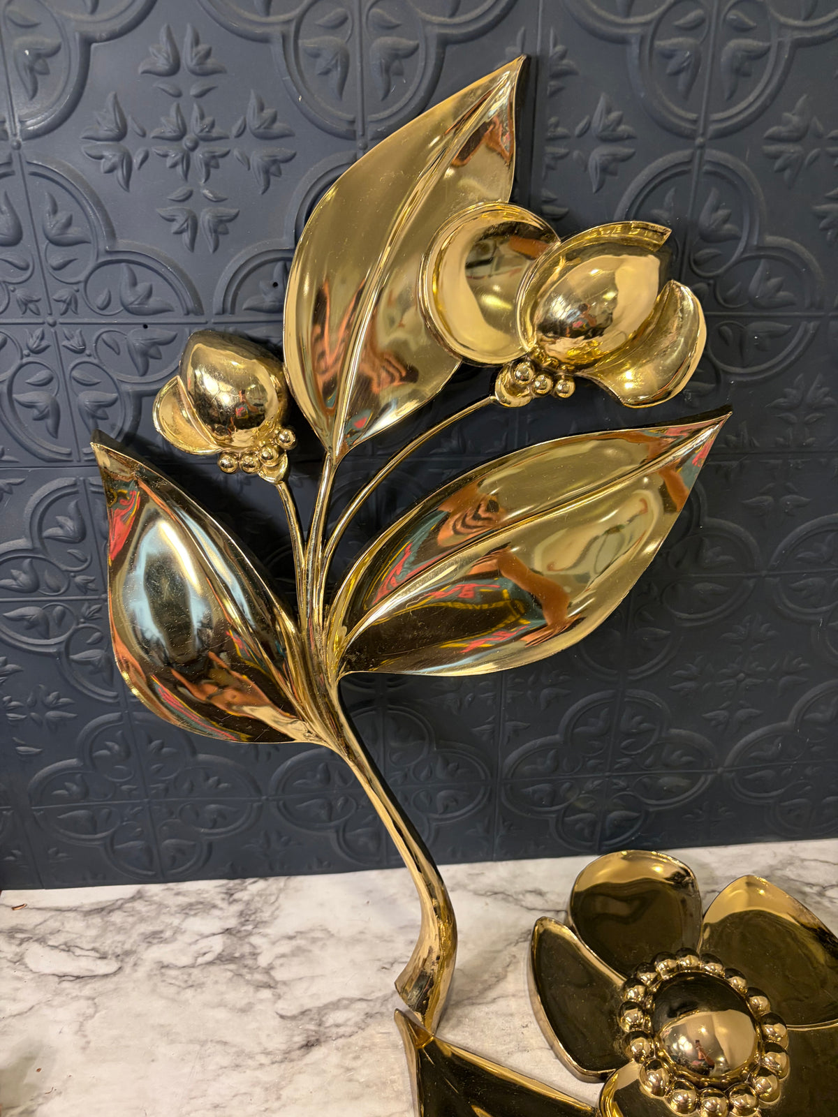 Set of 2 Syroco Flower Wall Decor