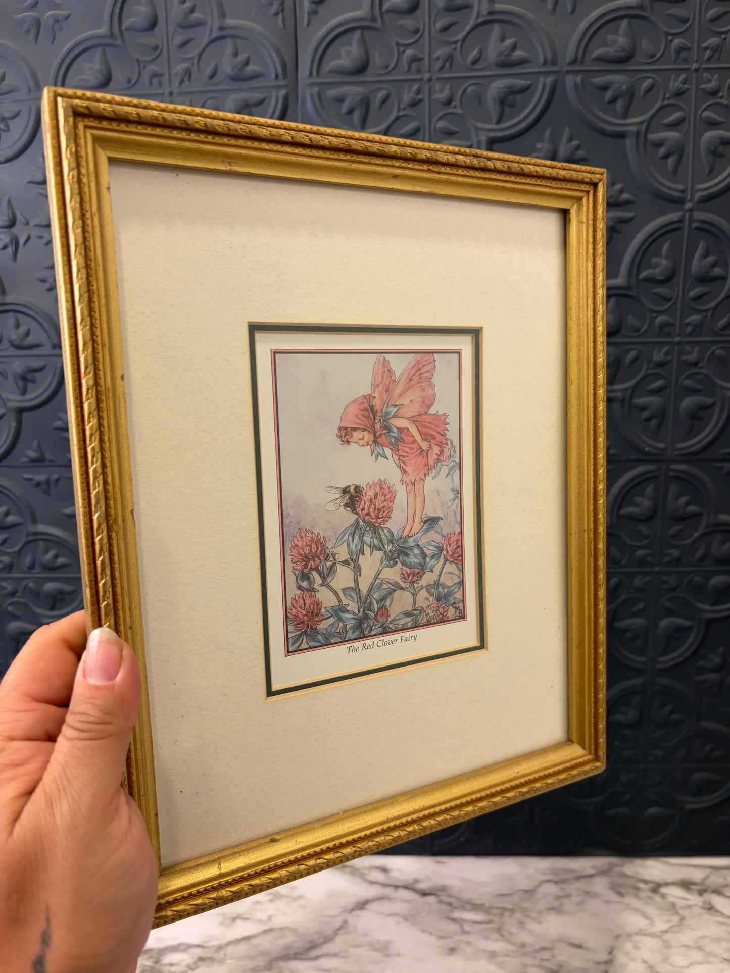 Red Clover Fairy Print Framed