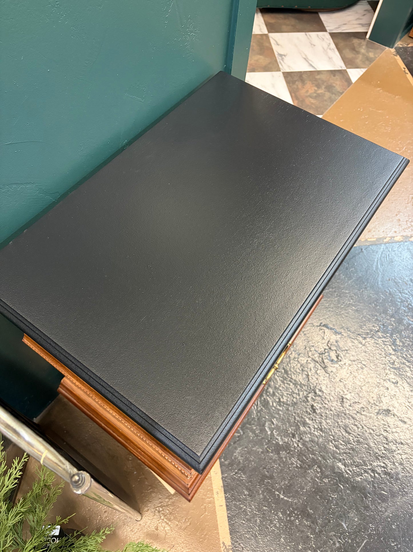 Set of Nightstands with Black Painted Top