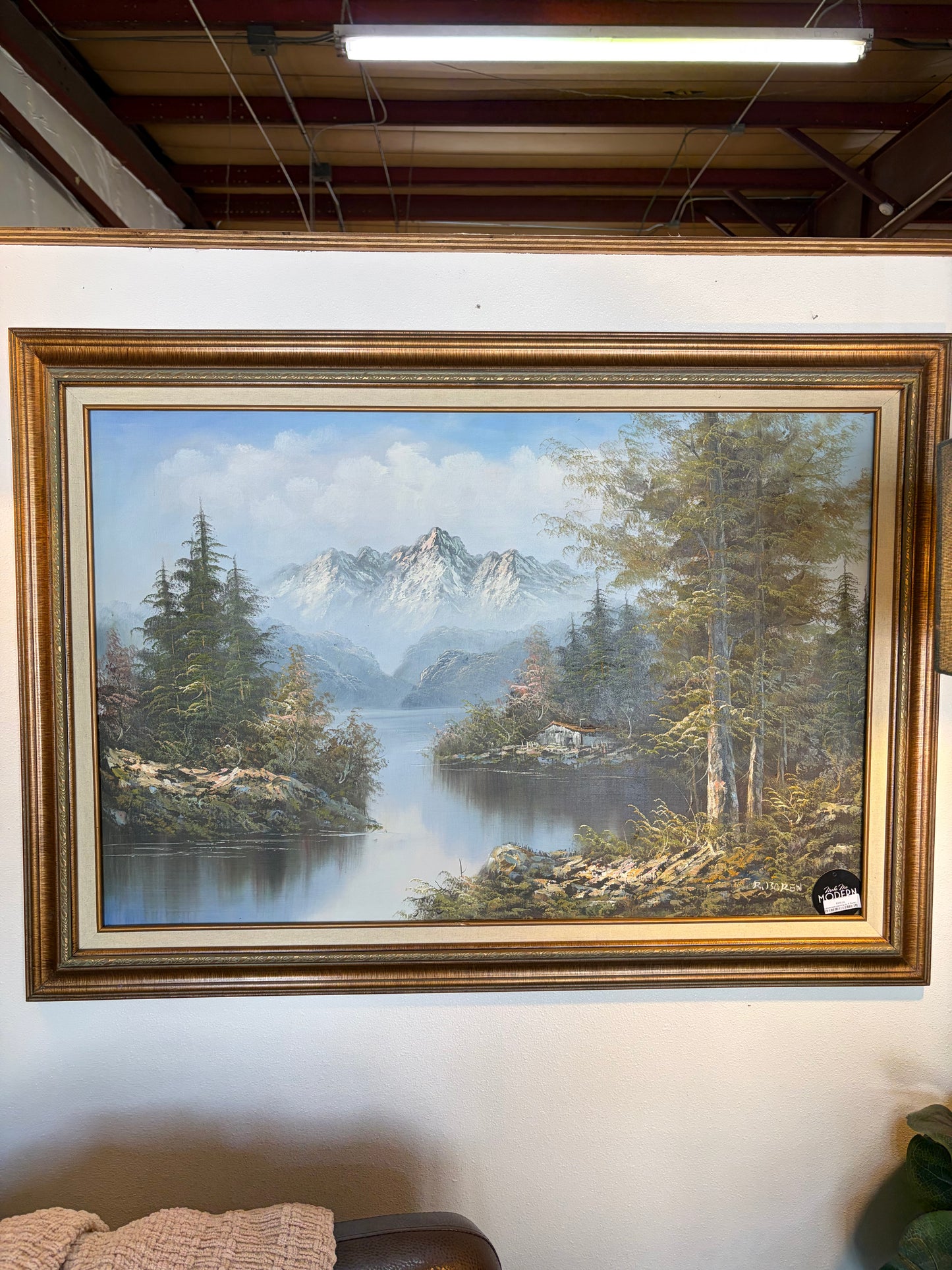 Landscape painting by R Boren  Mountains and Water