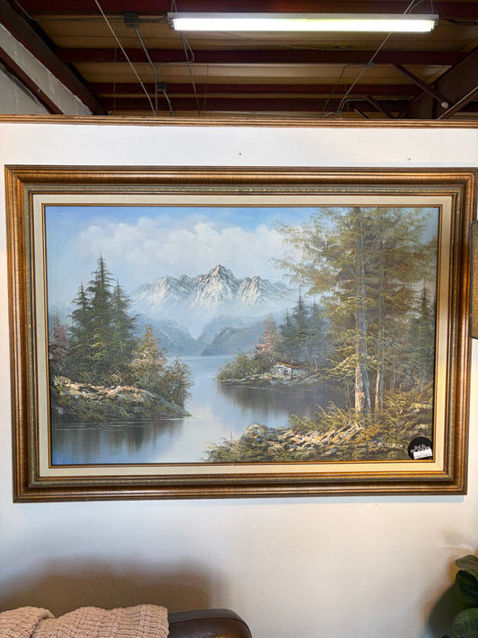 Landscape painting by R Boren  Mountains and Water