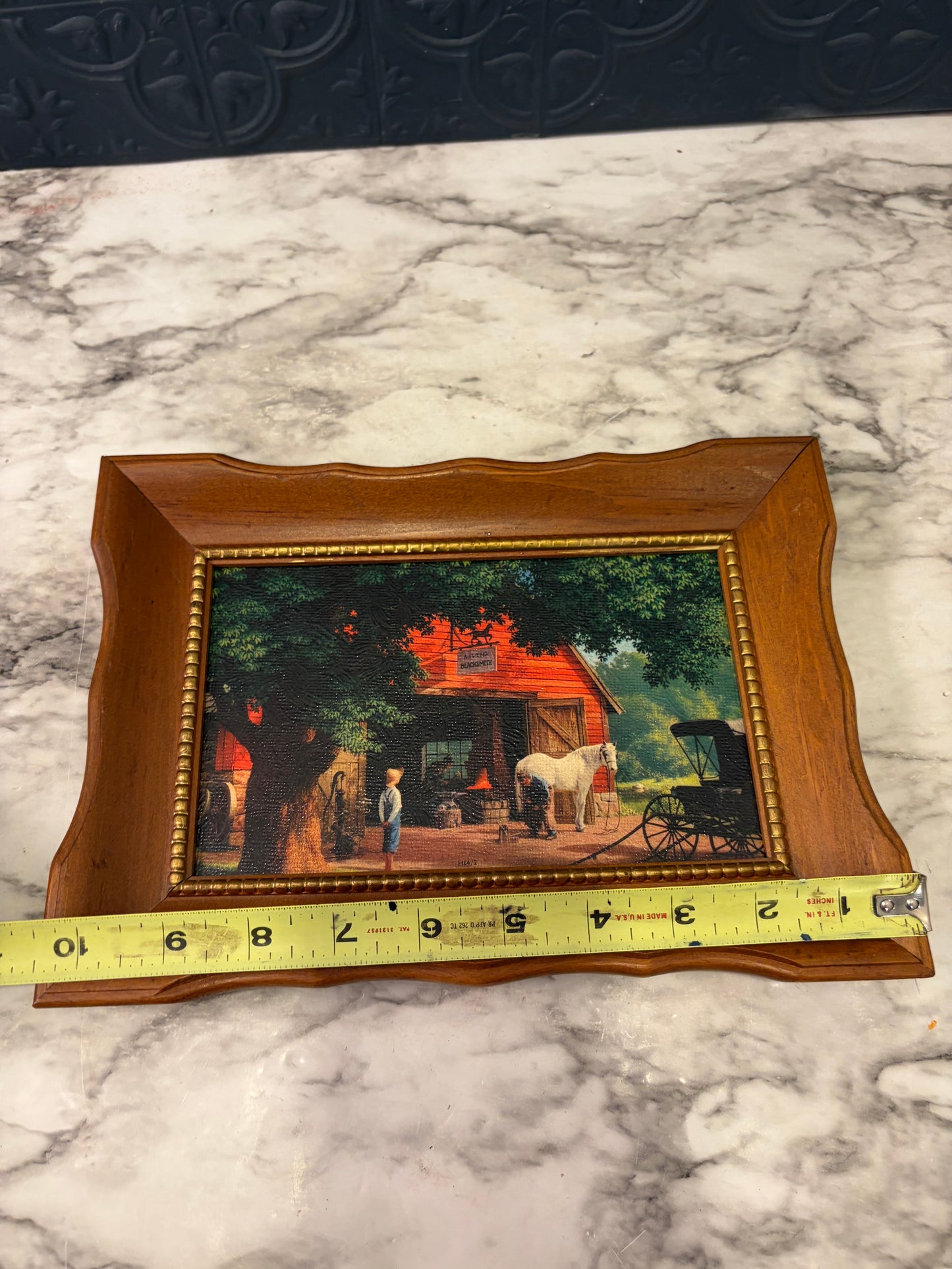 Horse and Buggy Days Textured Print Framed