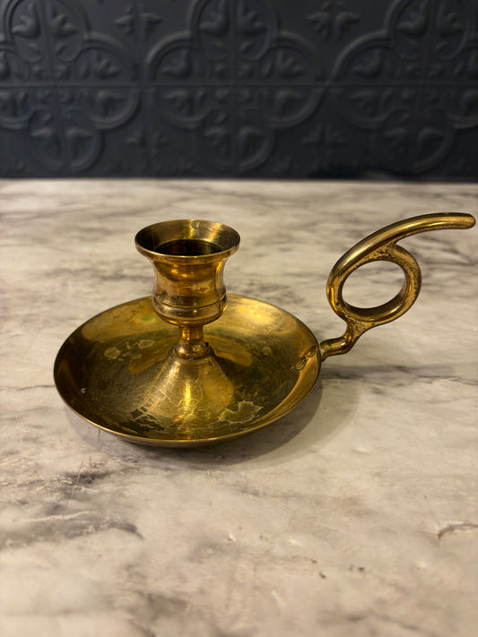 5.5" W Brass Chamberstick