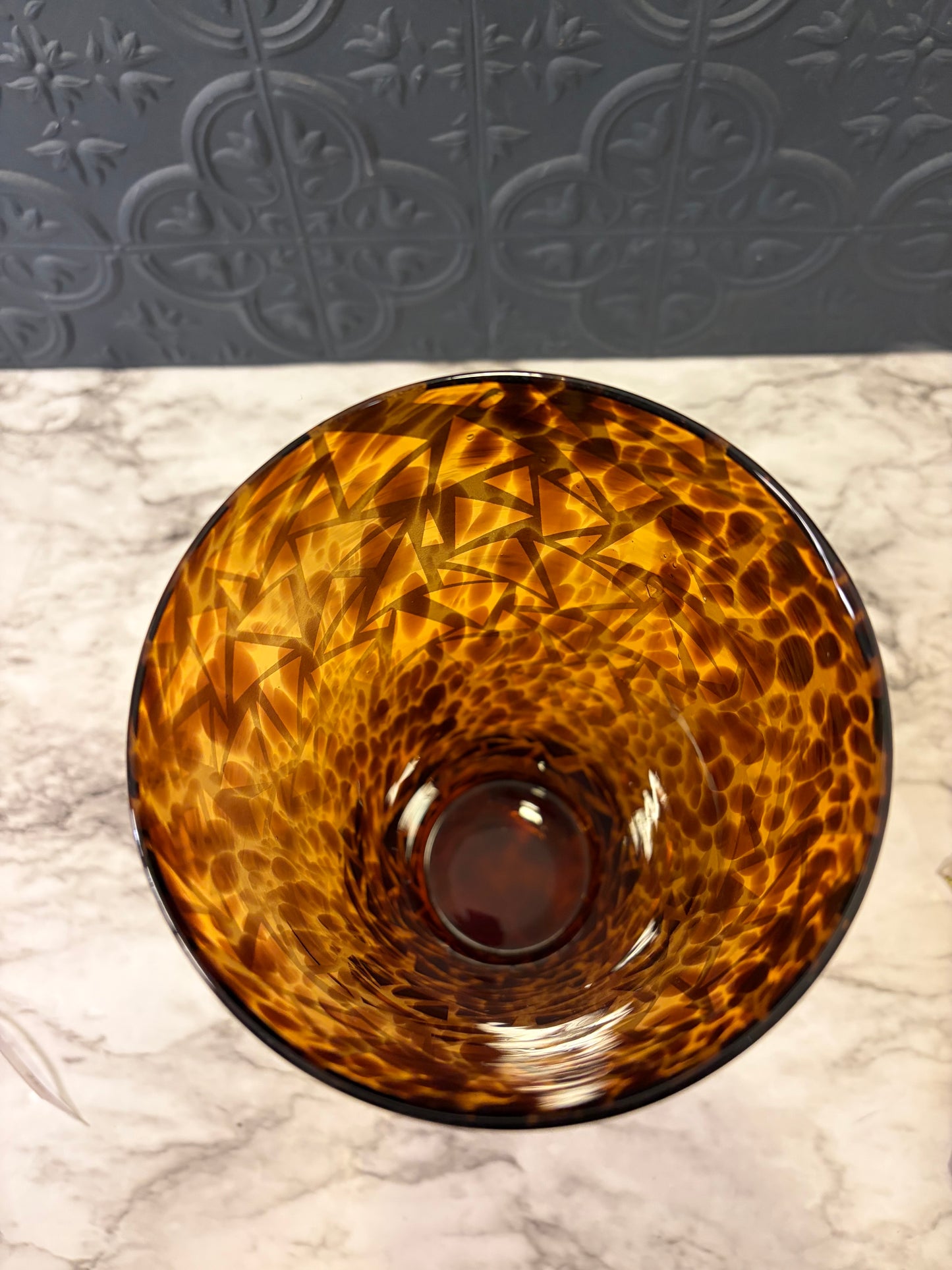 Etched Tortoise Shell Vase