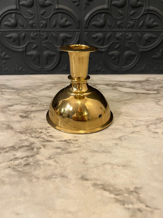3.25” Brass Candle Holder with Bell Shape Base