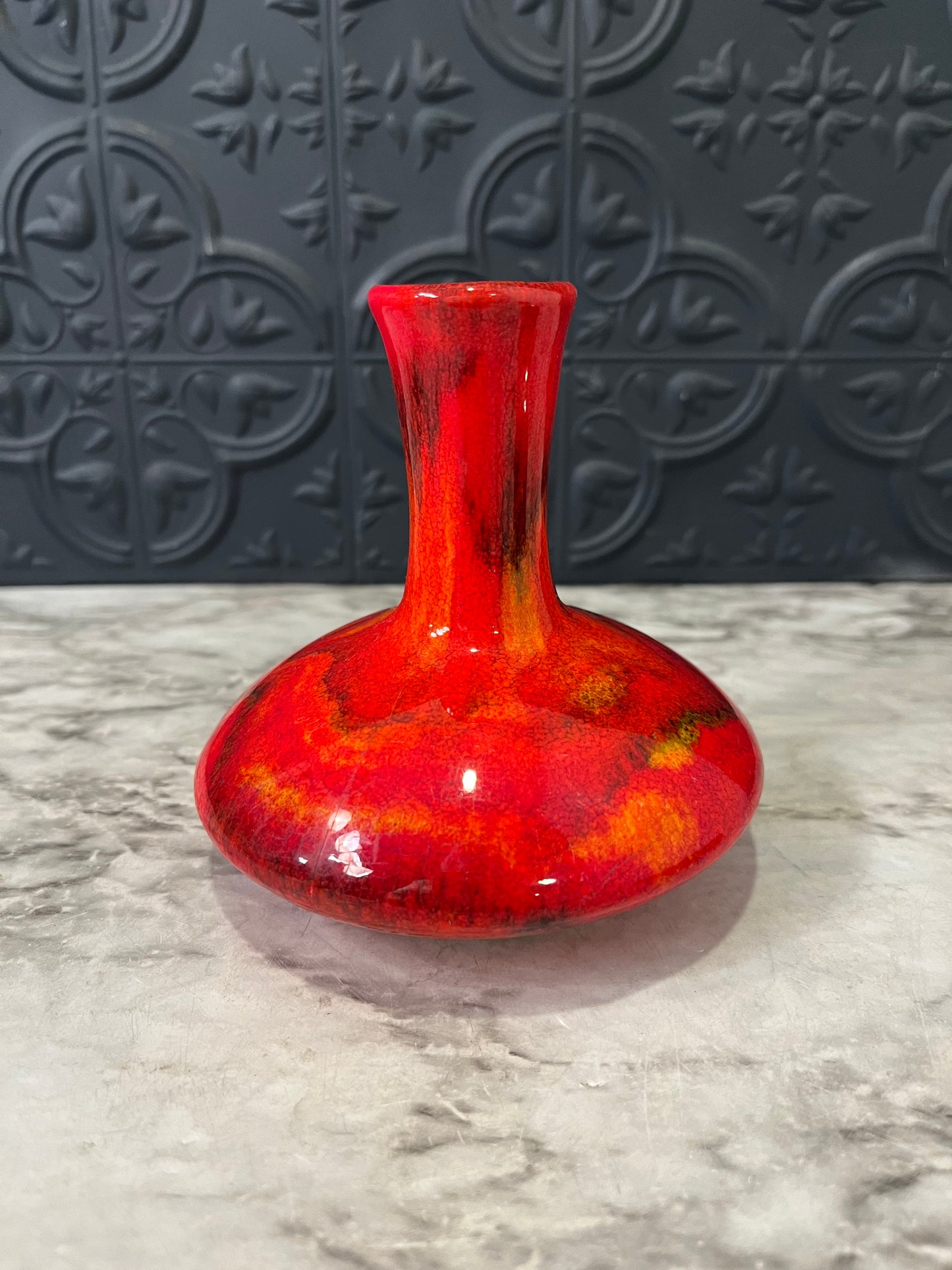 Flame Drip Glaze Vase Short