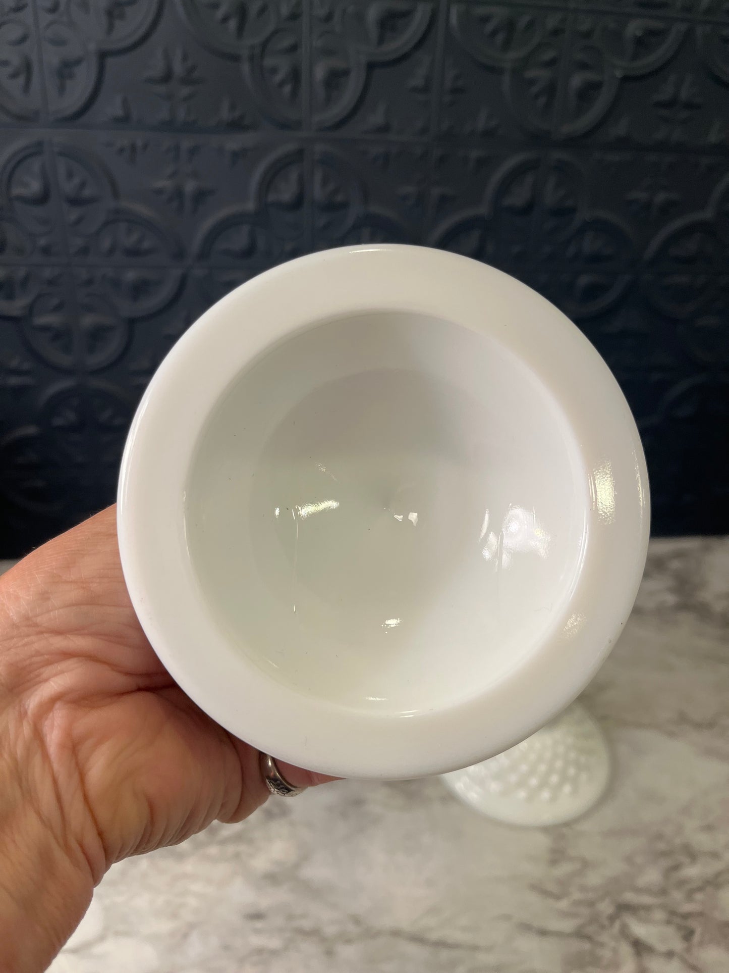 Fenton Milk Glass Hobnail Candle Holder set of 2