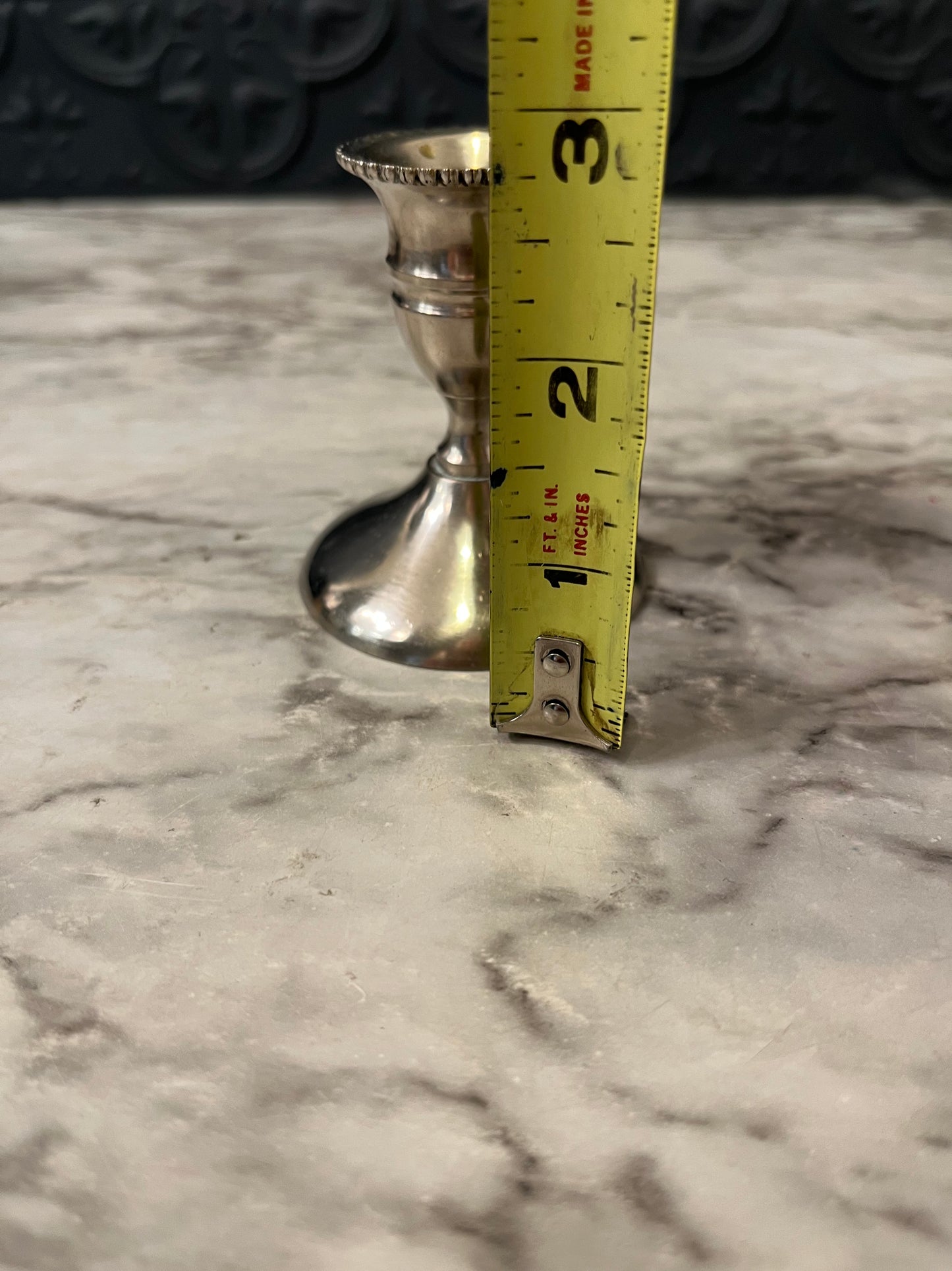 Small Silver Plate Candle Holder 2.75