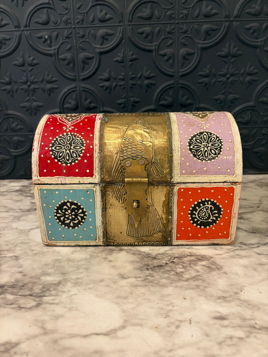 Multi Color Chest with Brass Stipe