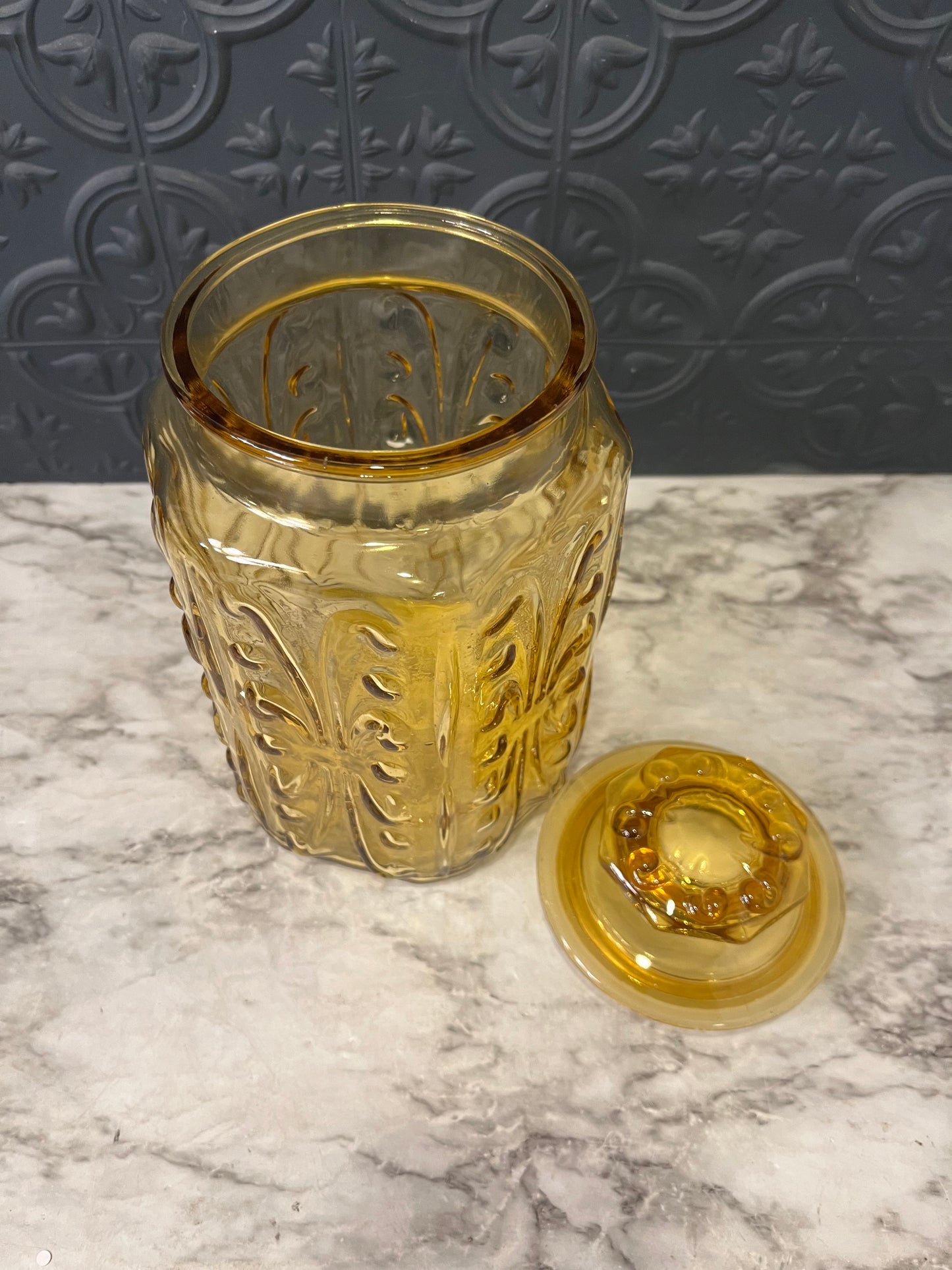 Federal Amber Glass Canister