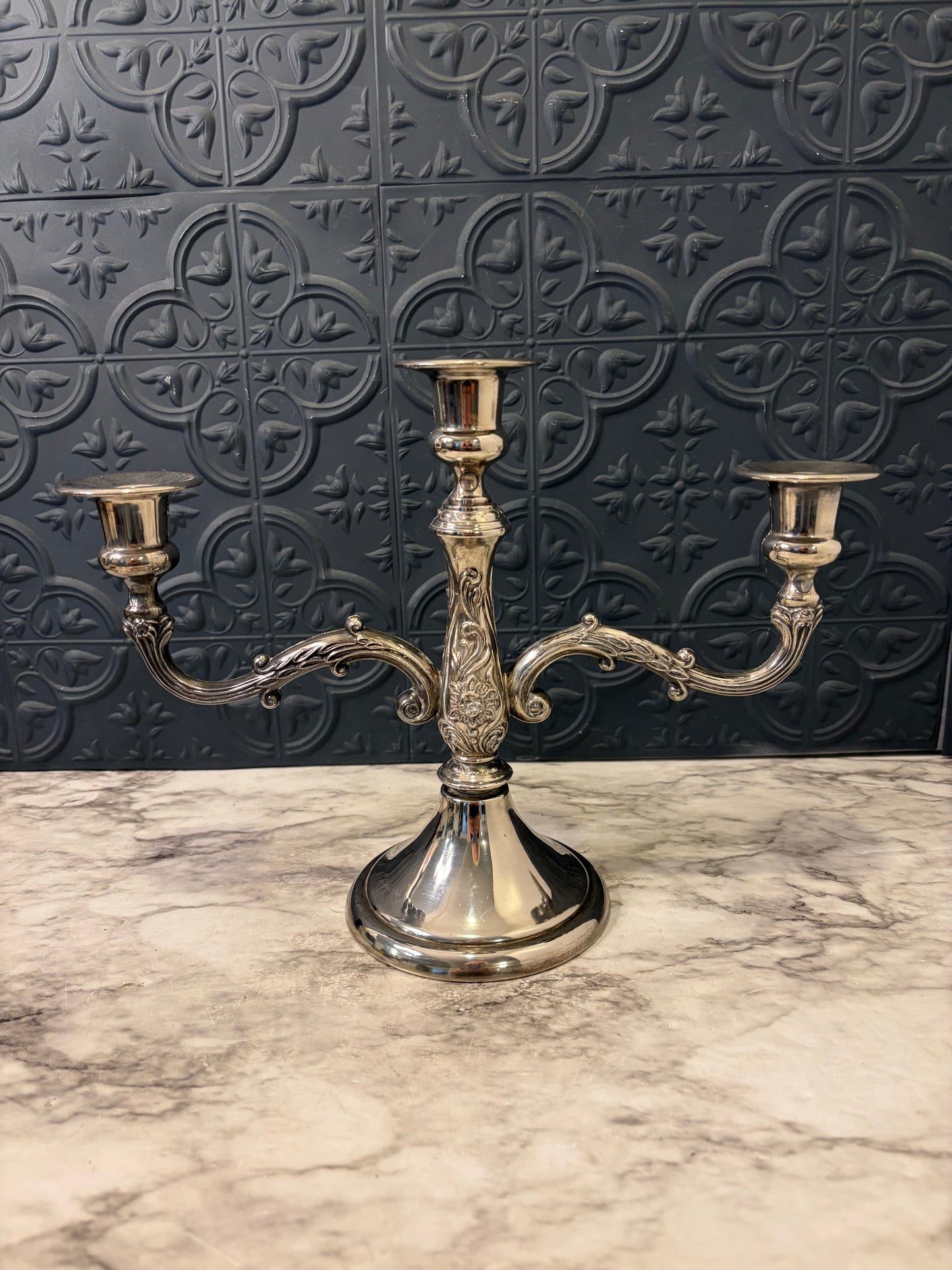 Silver Plate French Art Nouveau Candelabra