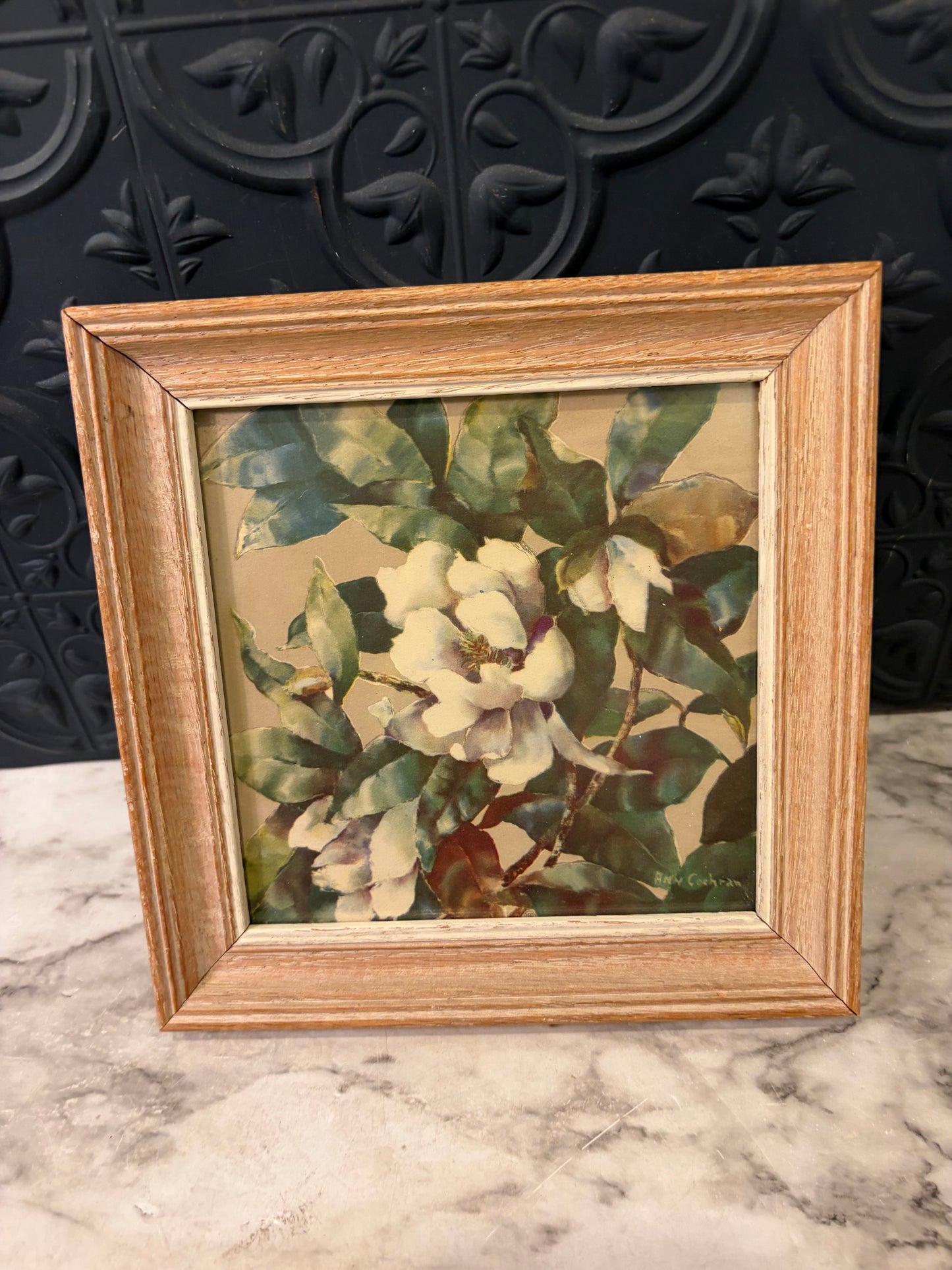 Square Magnolia Flowers Framed