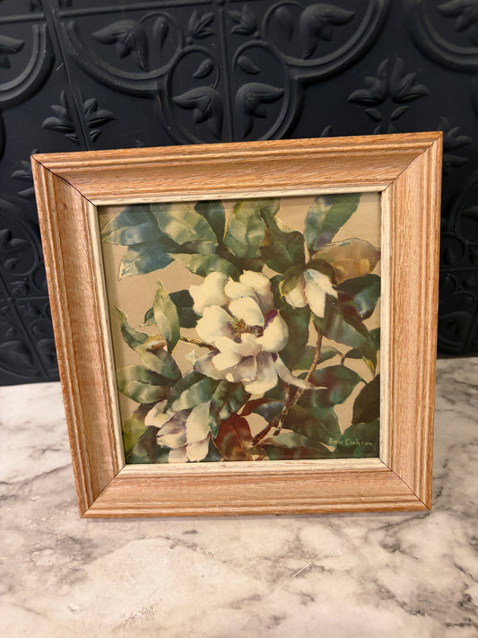 Square Magnolia Flowers Framed