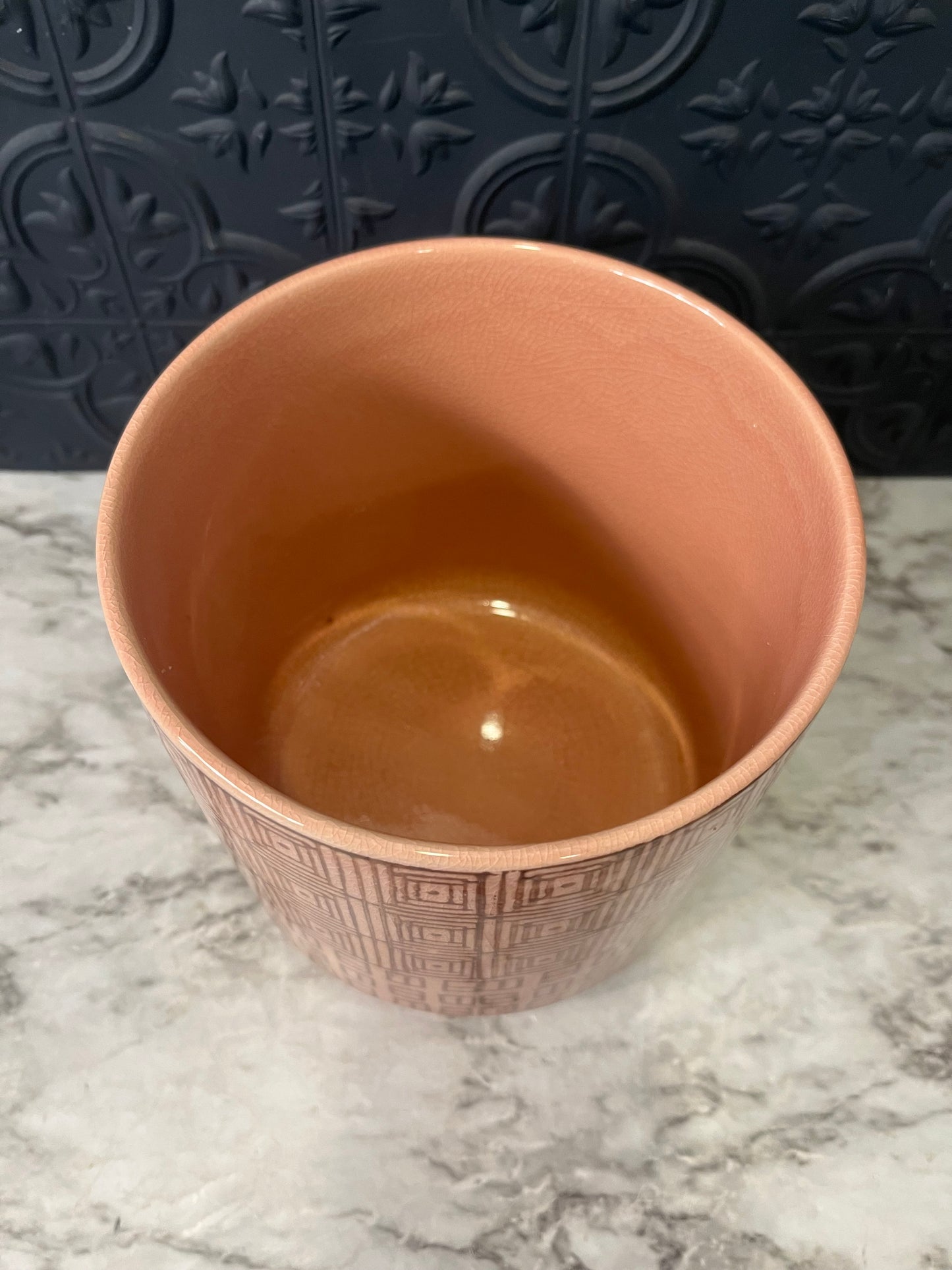 Peach Geometric pattern Planter