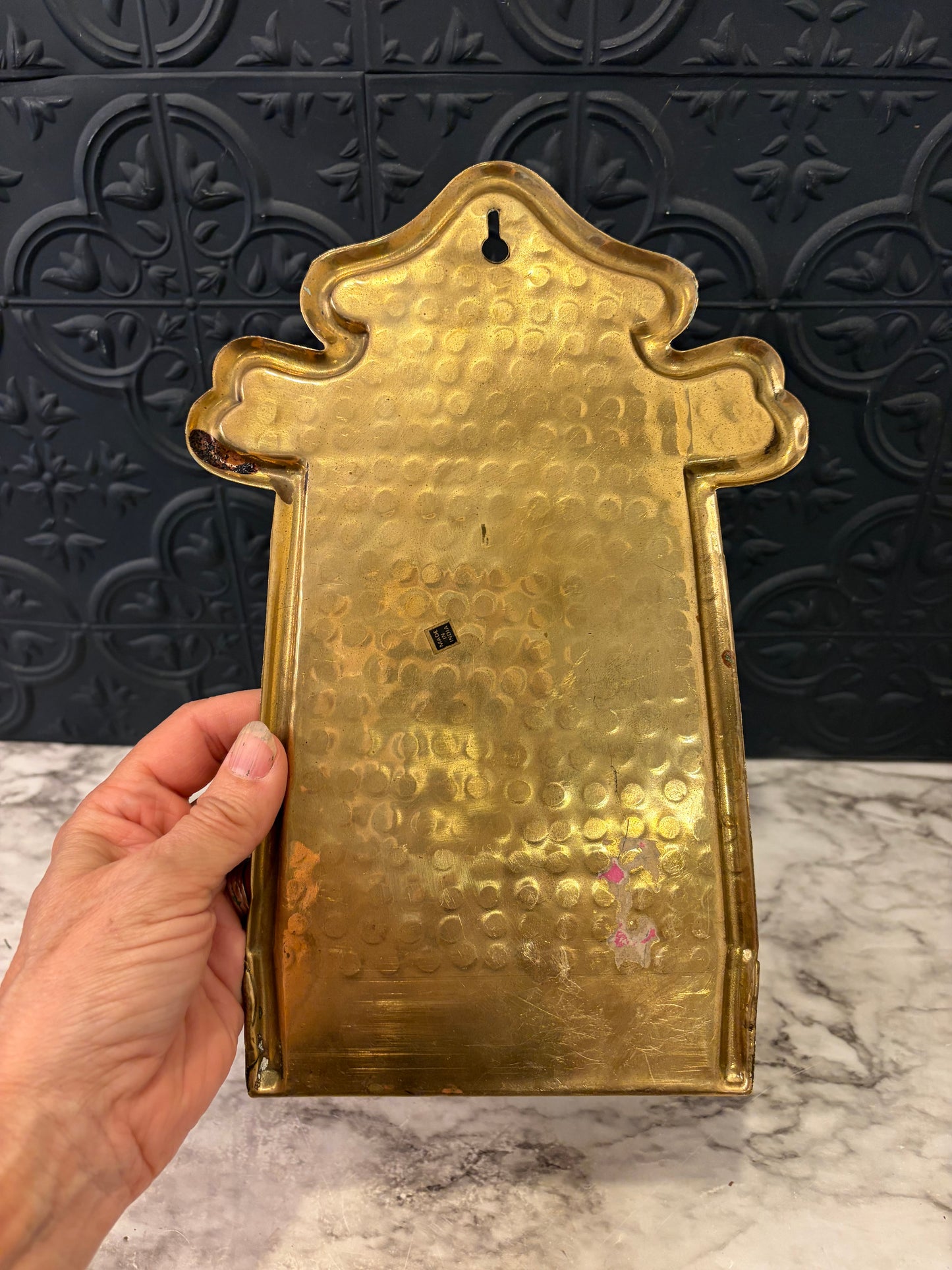 Hammered Brass Wall Sconce Old World Style