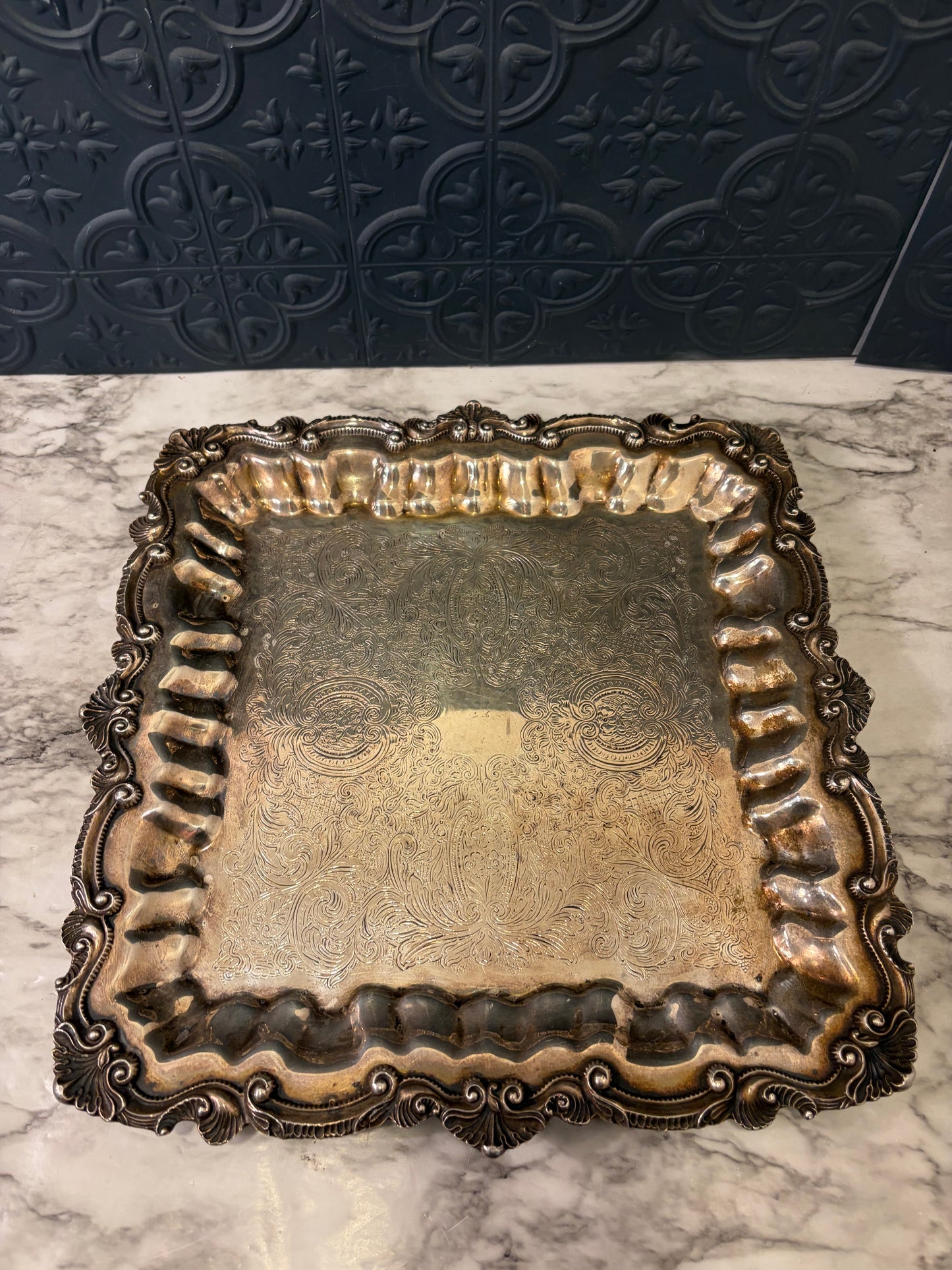 Wallace Silver Plated Square Footed Tray