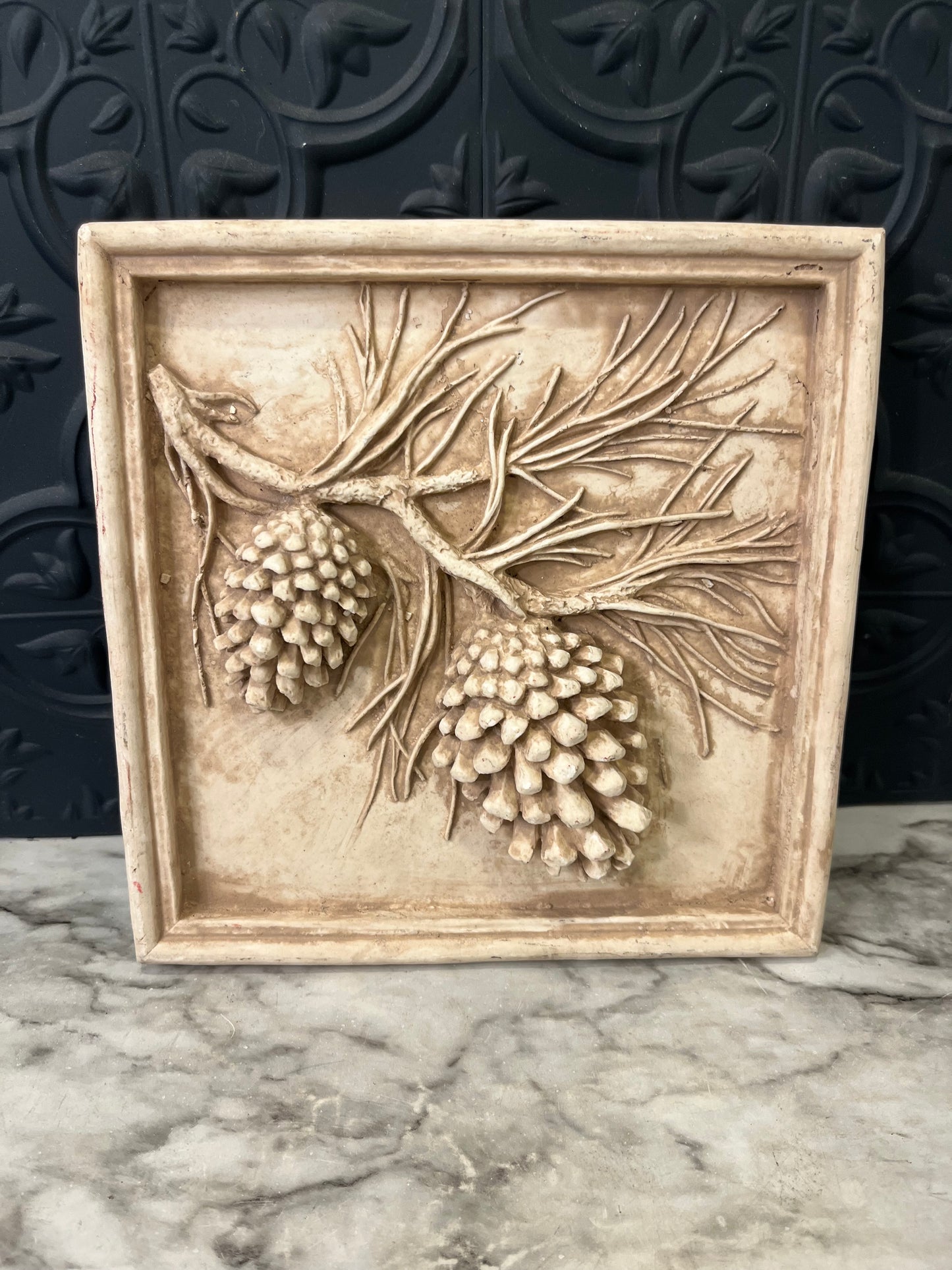 Plaster Pine Cone Casting wall hanging