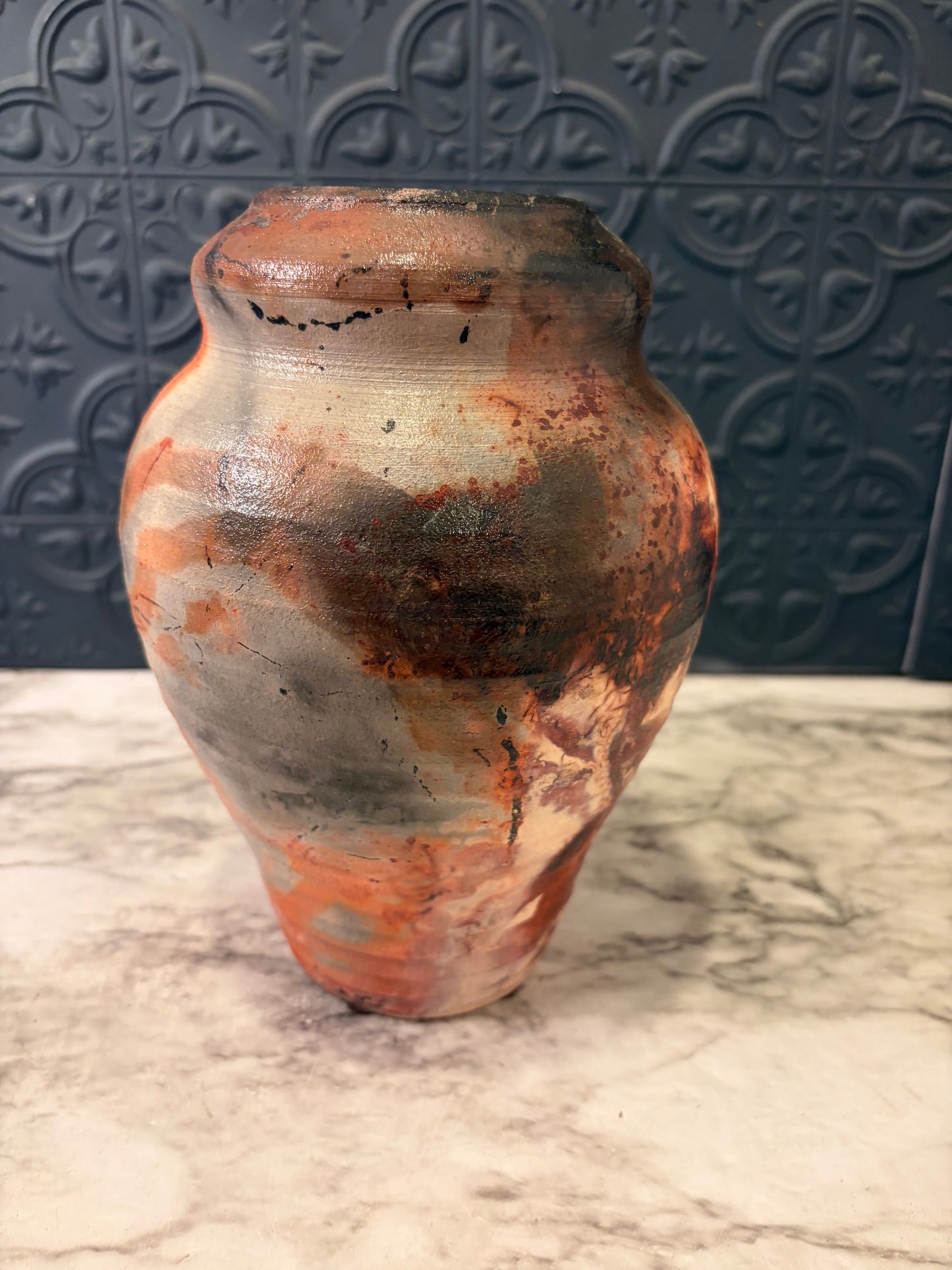 Studio  Pottery Multi Color Vase 8.5"